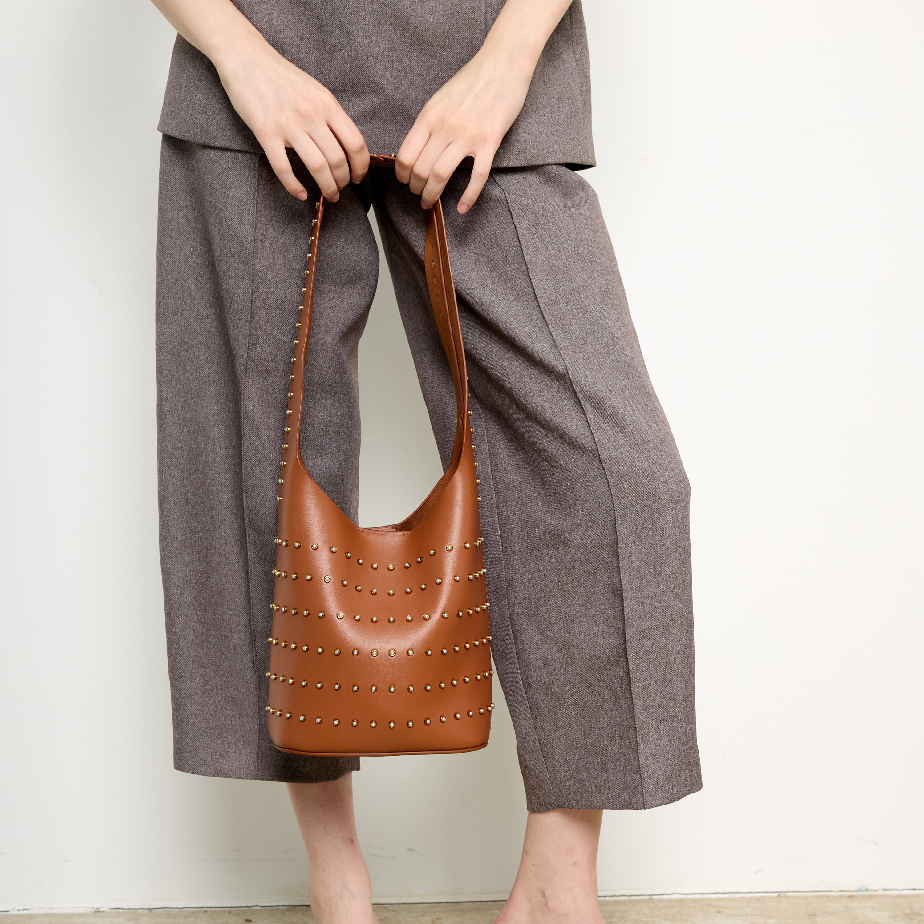 Vessel Stud Tan Bucket Bag (limited edition)