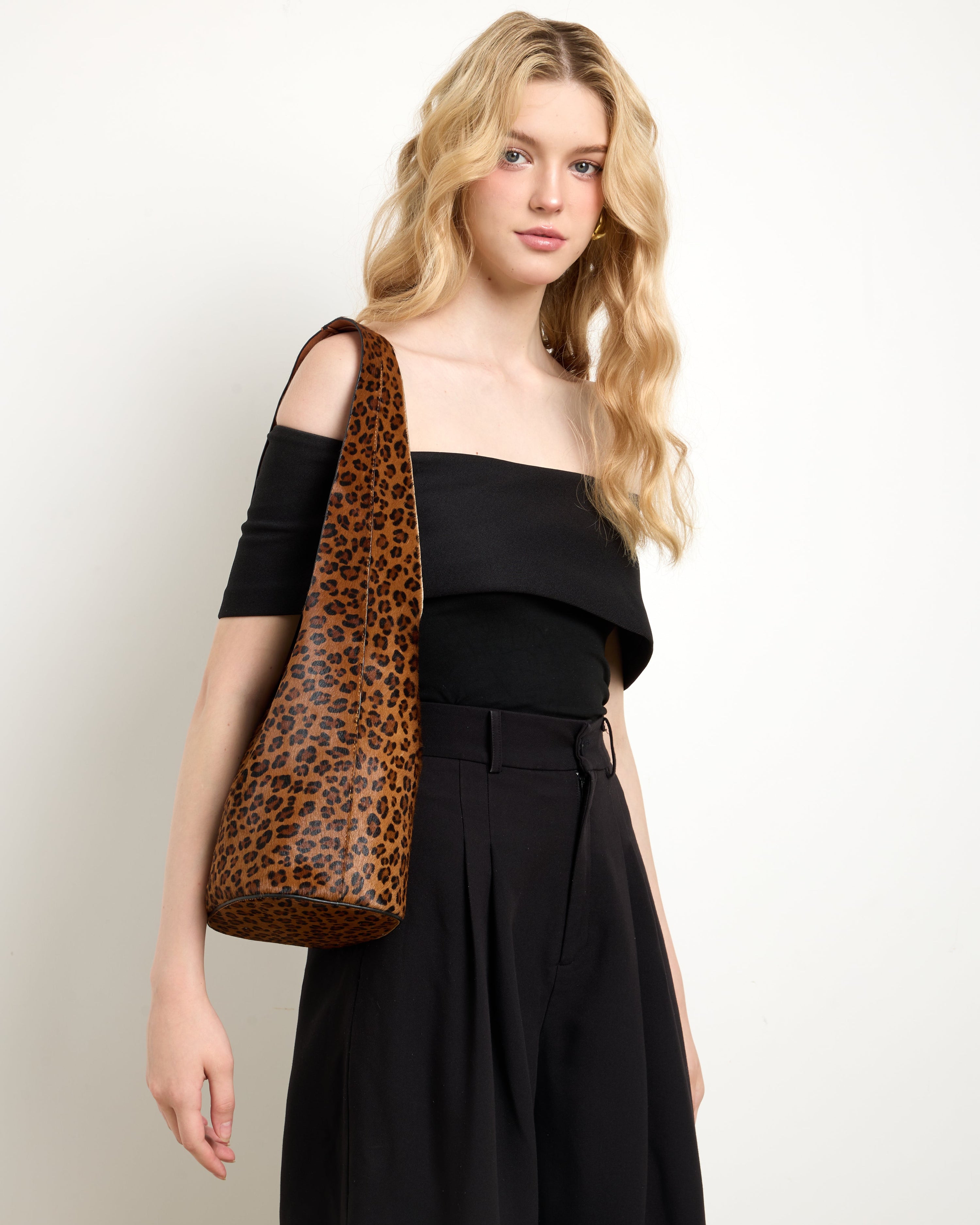 Vessel Leopard-print Calf Hair Bucket Bag