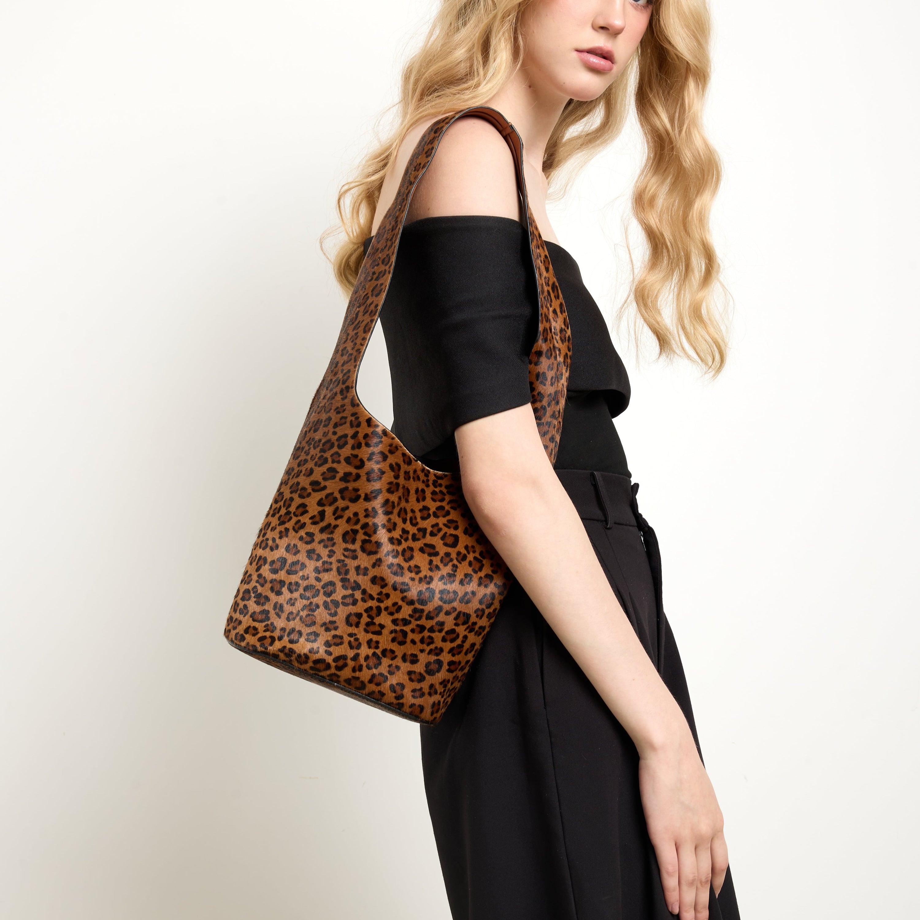 Vessel Leopard-print Calf Hair Bucket Bag