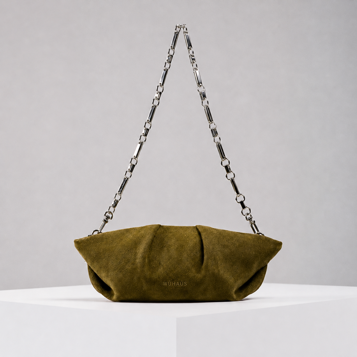 Mori Moss Suede Leather Clutch