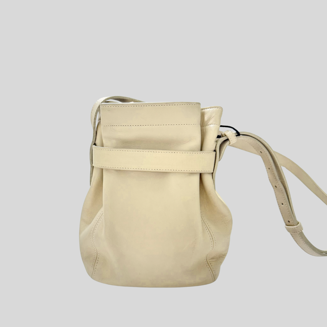 Vintage COACH Belted Soho Ivory Leather Cross-body Bag