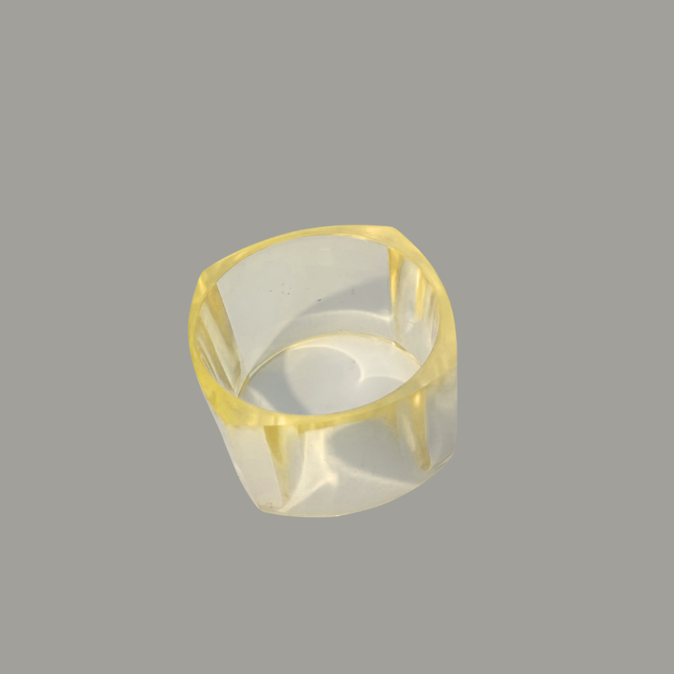Vintage Yellow Tinted Large Resin Bangle Bracelet