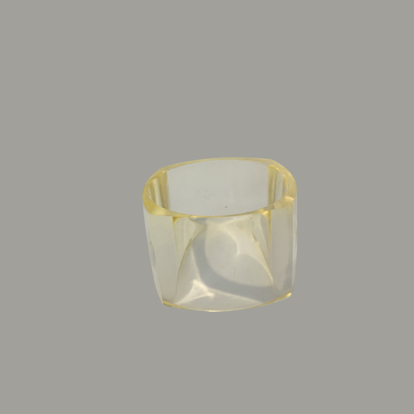 Vintage Yellow Tinted Large Resin Bangle Bracelet