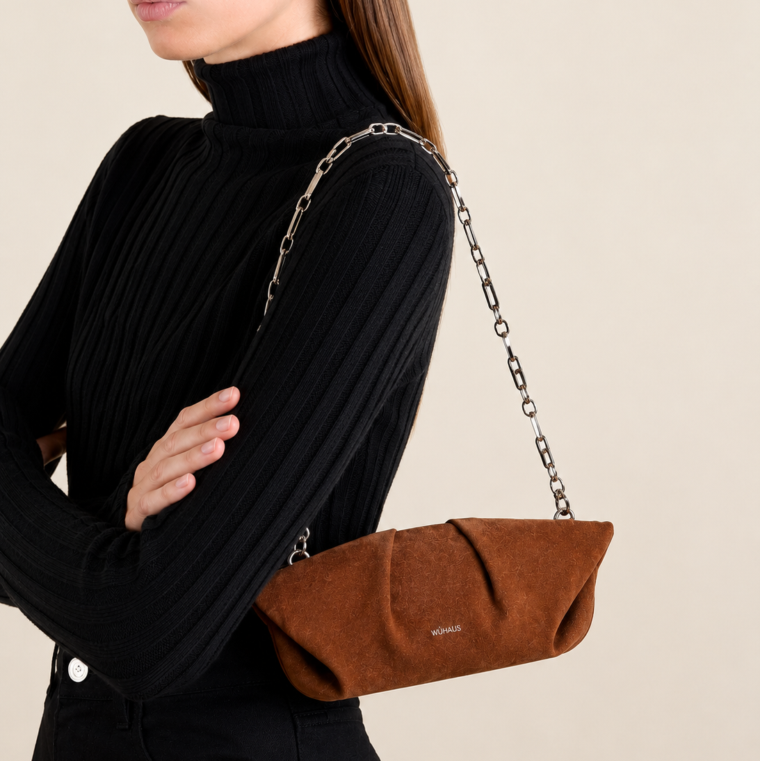 Mori Chocolate Lightweight Lamb Suede Clutch (COMING SOON)