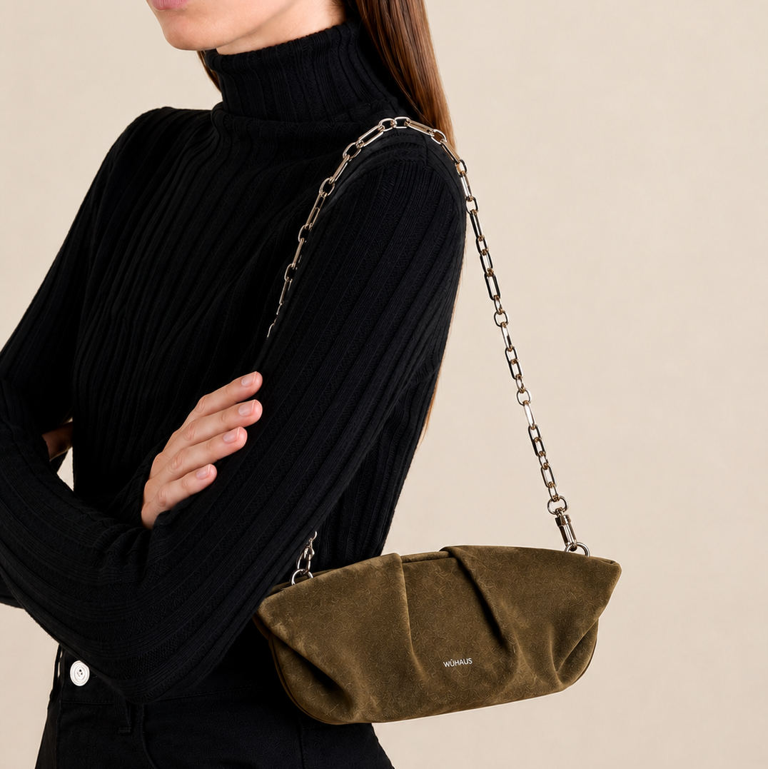 Mori Moss Suede Leather Clutch (COMING SOON)