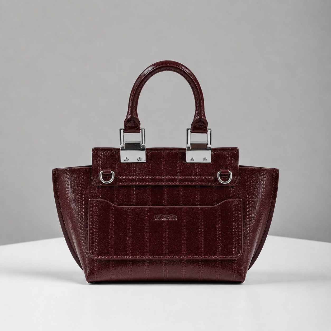 Le Bon 14 Lightweight Burgundy Leather Top Handle Bag