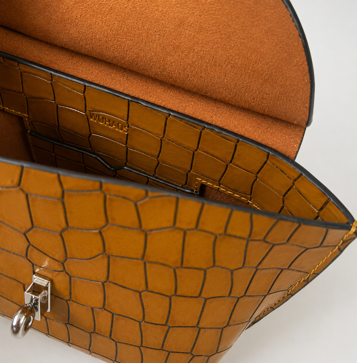 Le Bon 14 Lightweight Mustard Leather Top Handle Bag