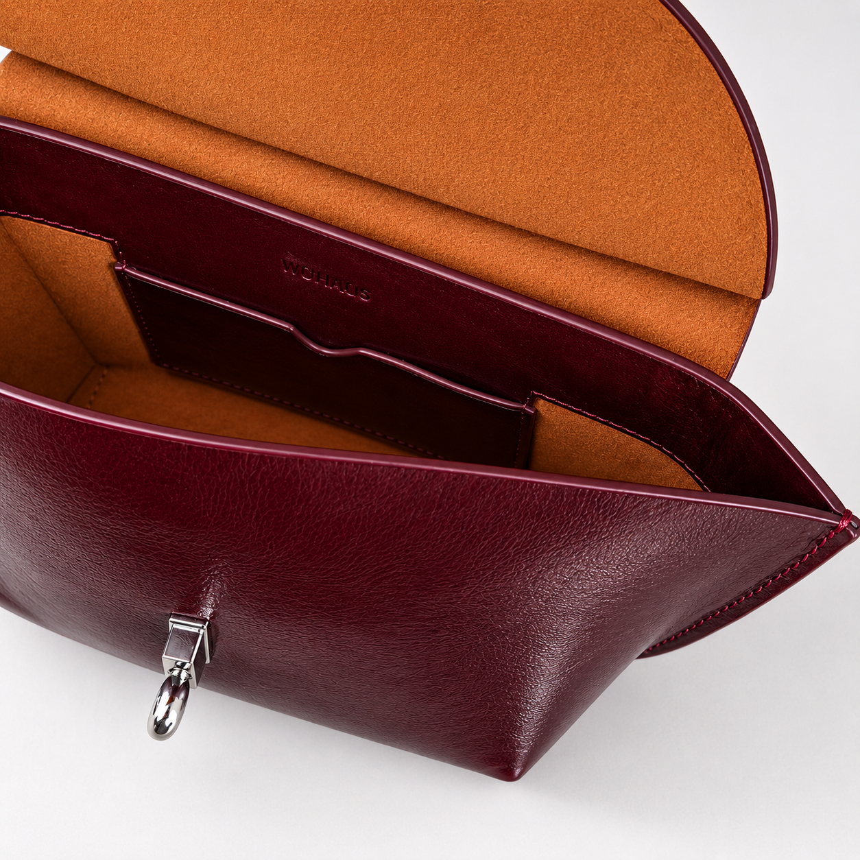 Le Bon 14 Lightweight Plum Leather Top Handle Bag