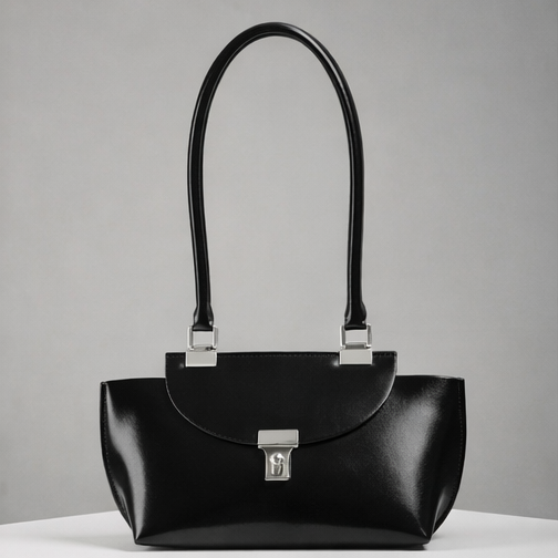 Le Bon 20 Black Lightweight Leather Top Handle Bag (PRE-ORDER)