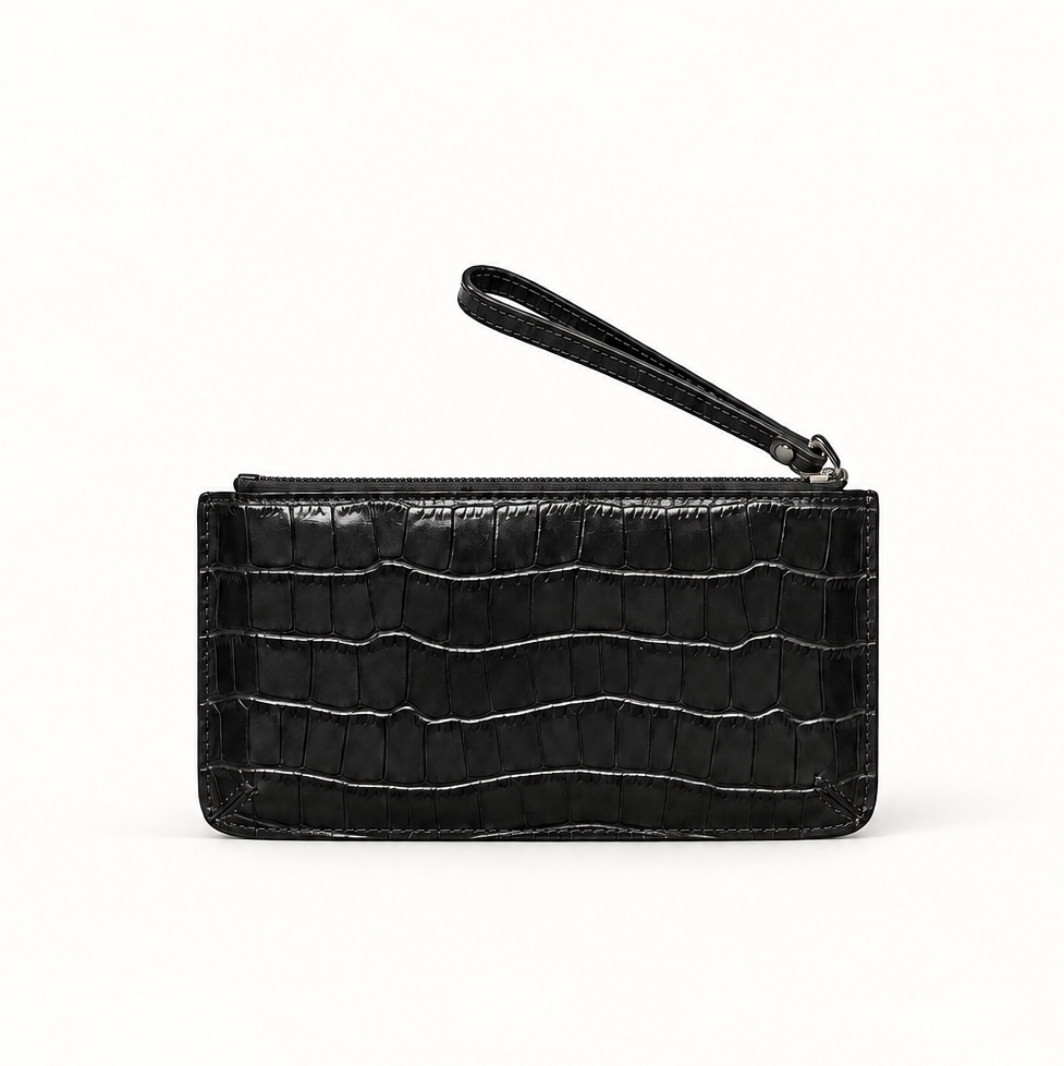 Le Coin Long Black Croco-Embossed (Coming Soon)