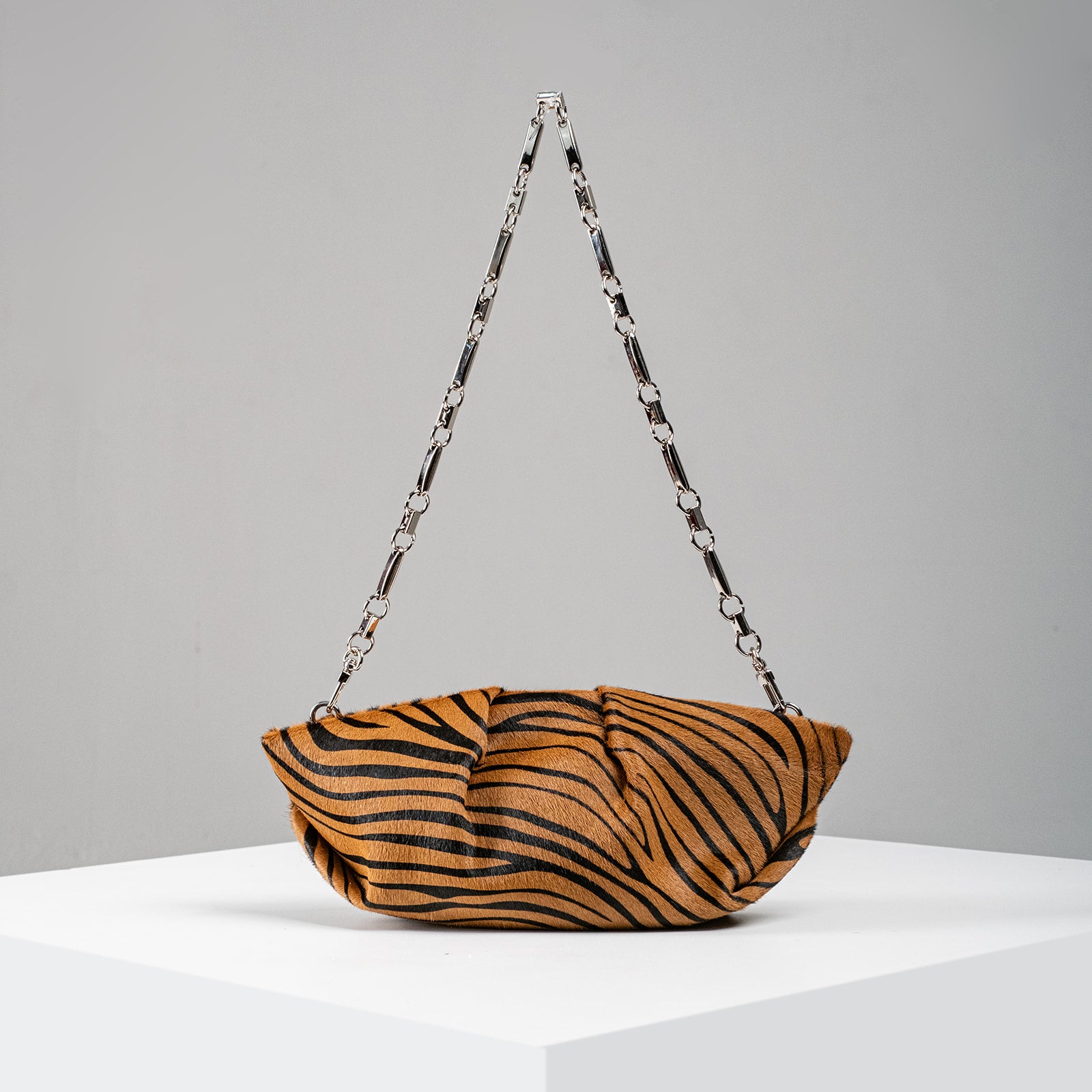 Mori Tiger Pony Hair Clutch