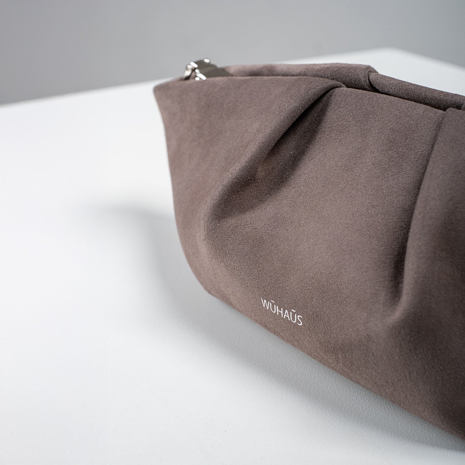 Mori Gray Suede Leather Clutch (COMING SOON)