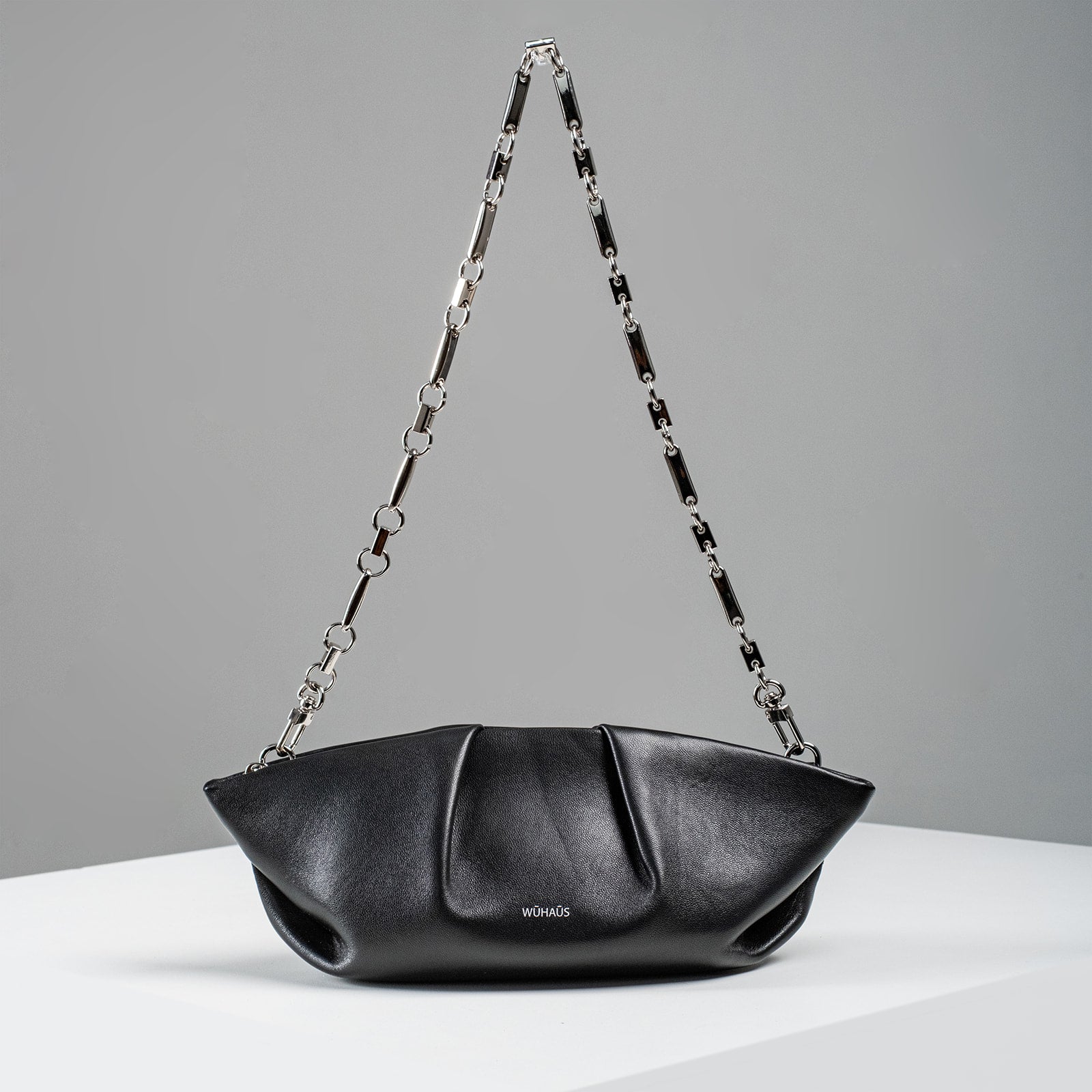 Mori Black Lamb Leather Clutch