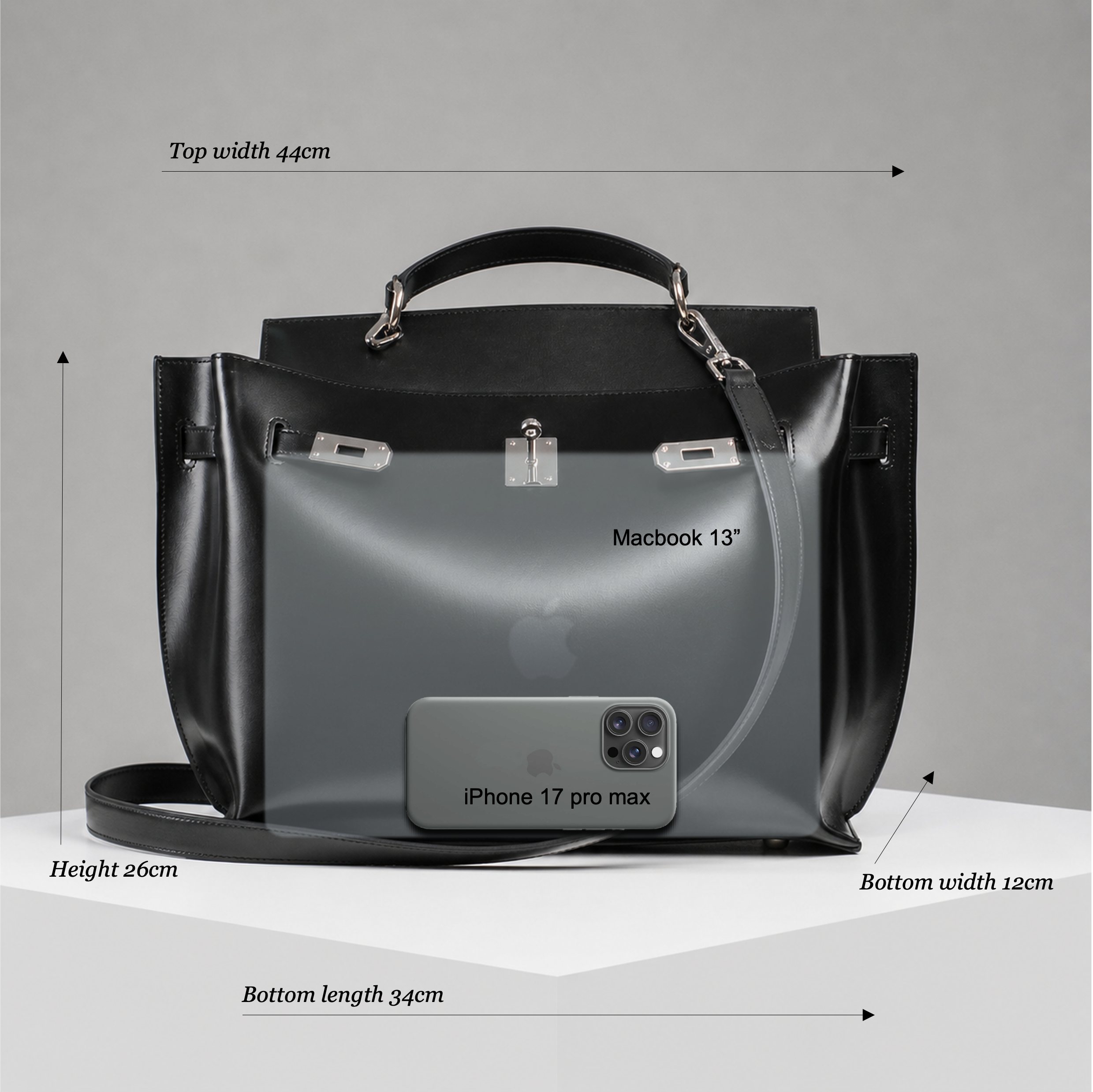 Le H Black Leather Carryall Bag (COMING SOON)