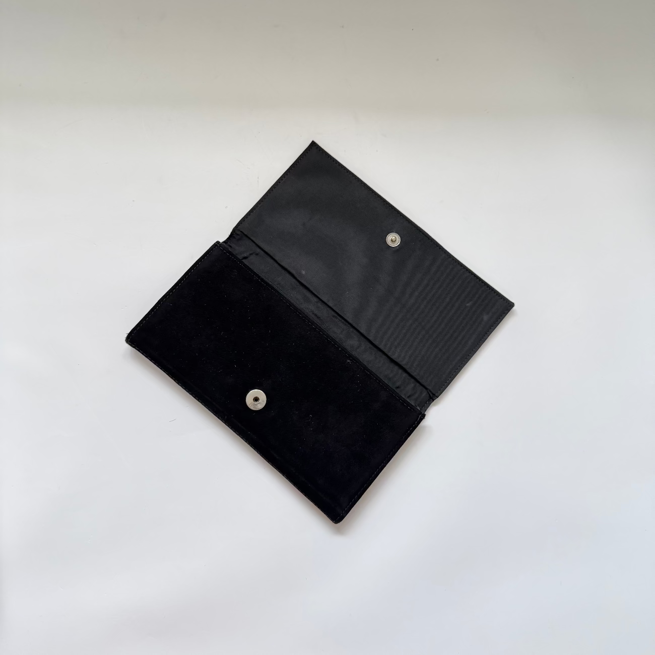 Vintage Trathen Calf Leather Black Velvet Purse with Black Studs
