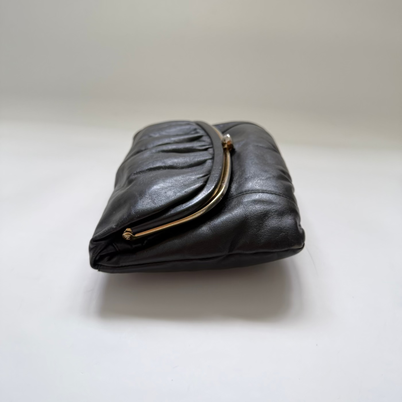 Vintage 70s Black Faigen Foldover Purse Bag
