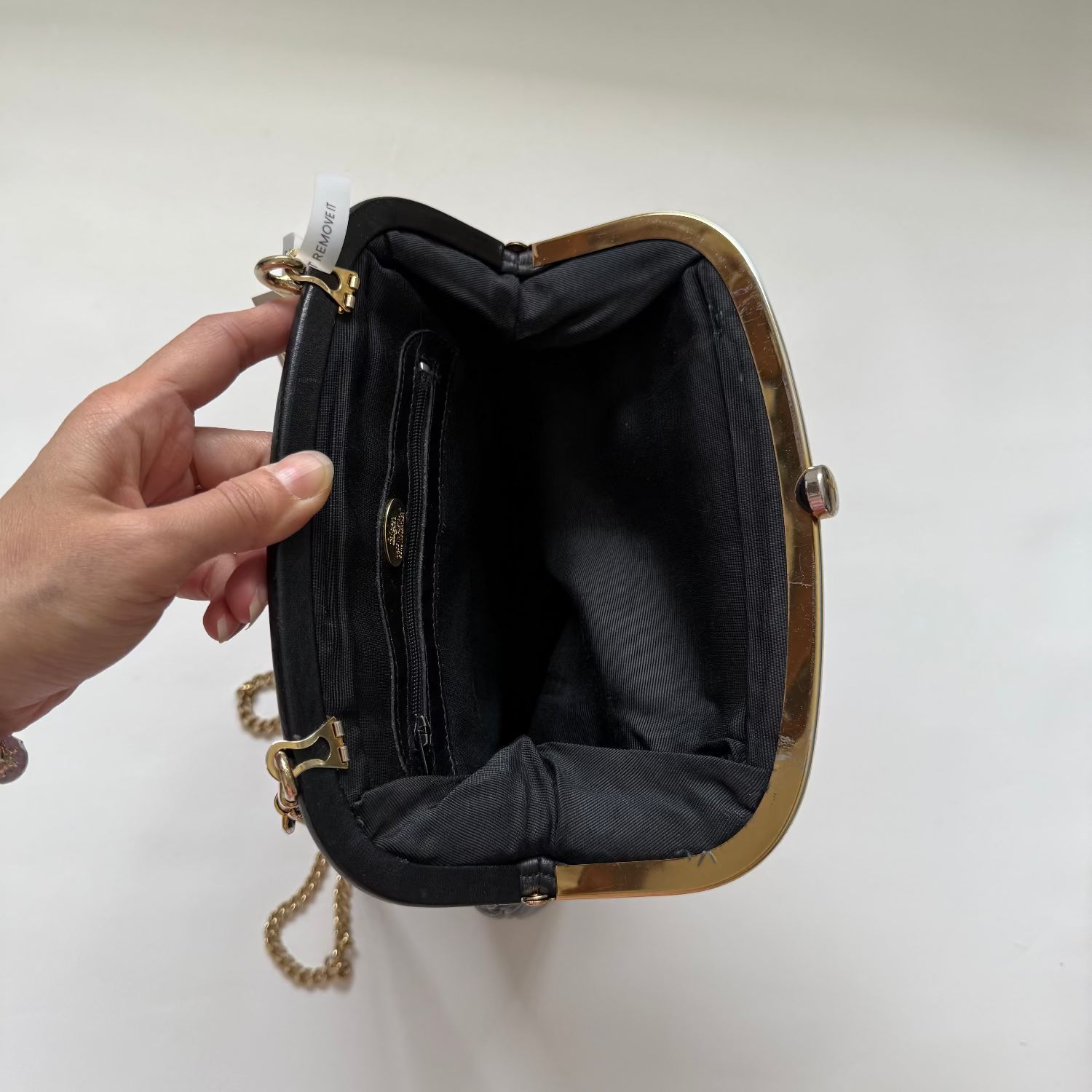 Vintage 70s Black Faigen Foldover Purse Bag