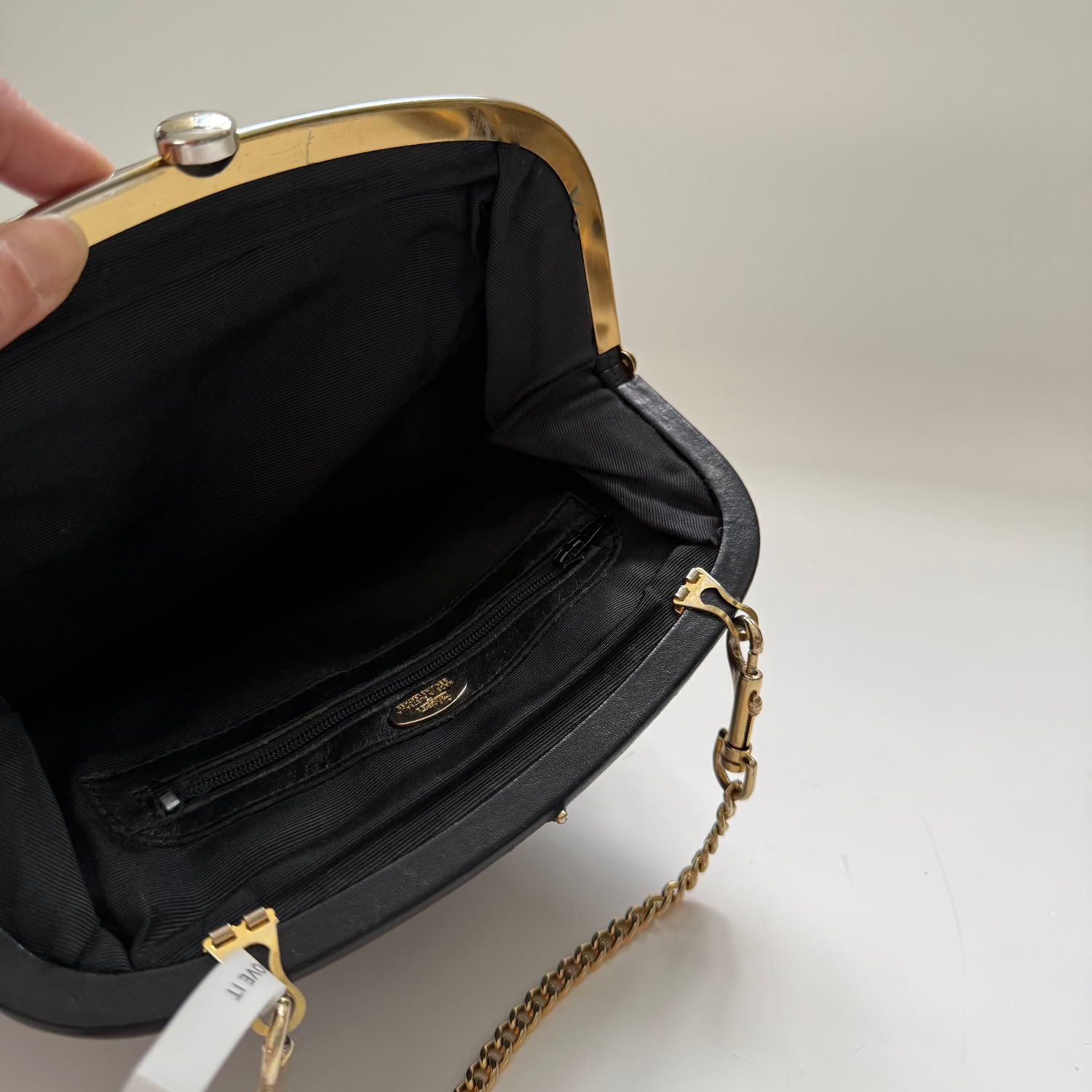 Vintage 70s Black Faigen Foldover Purse Bag