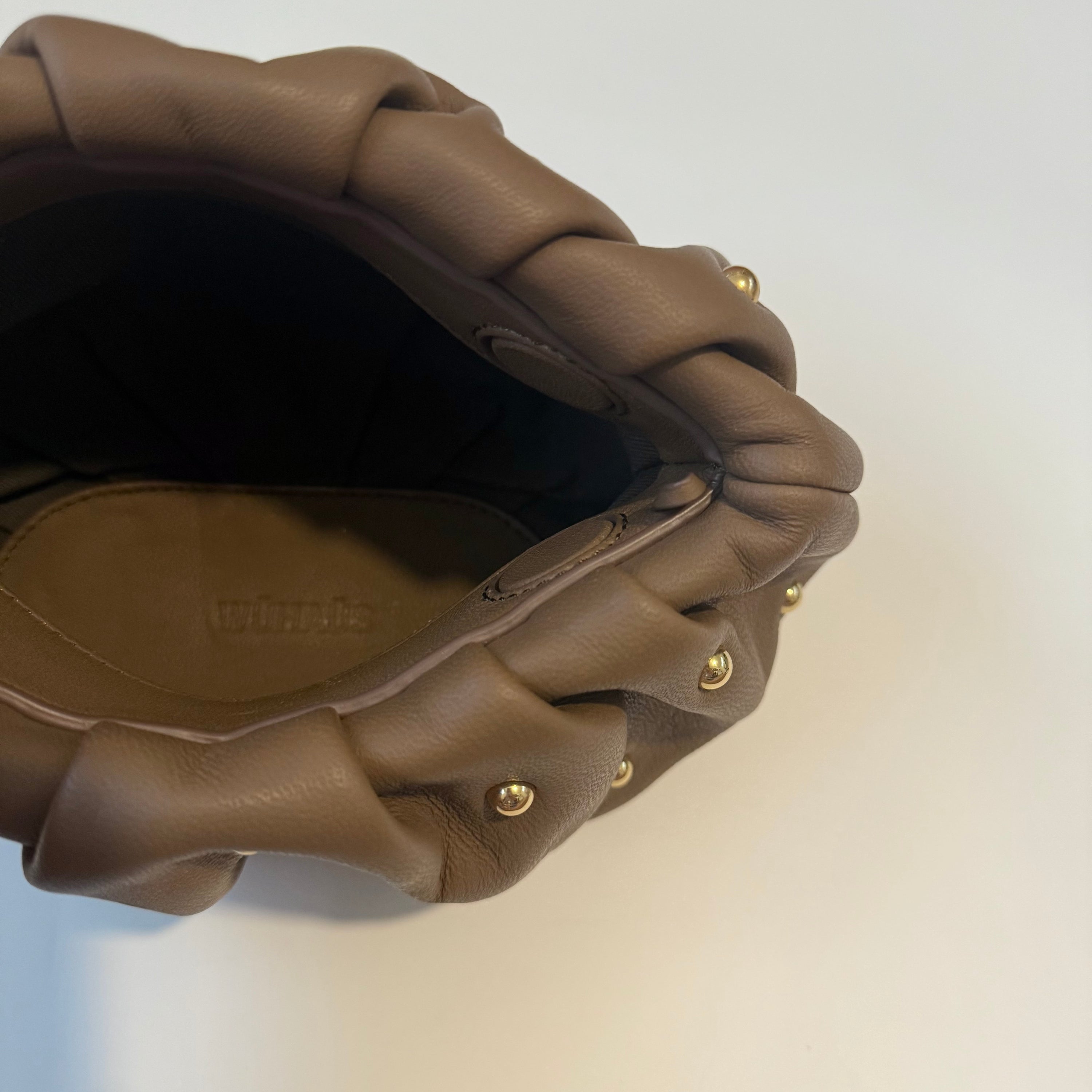 Bubble 8 Stud Walnut Clutch