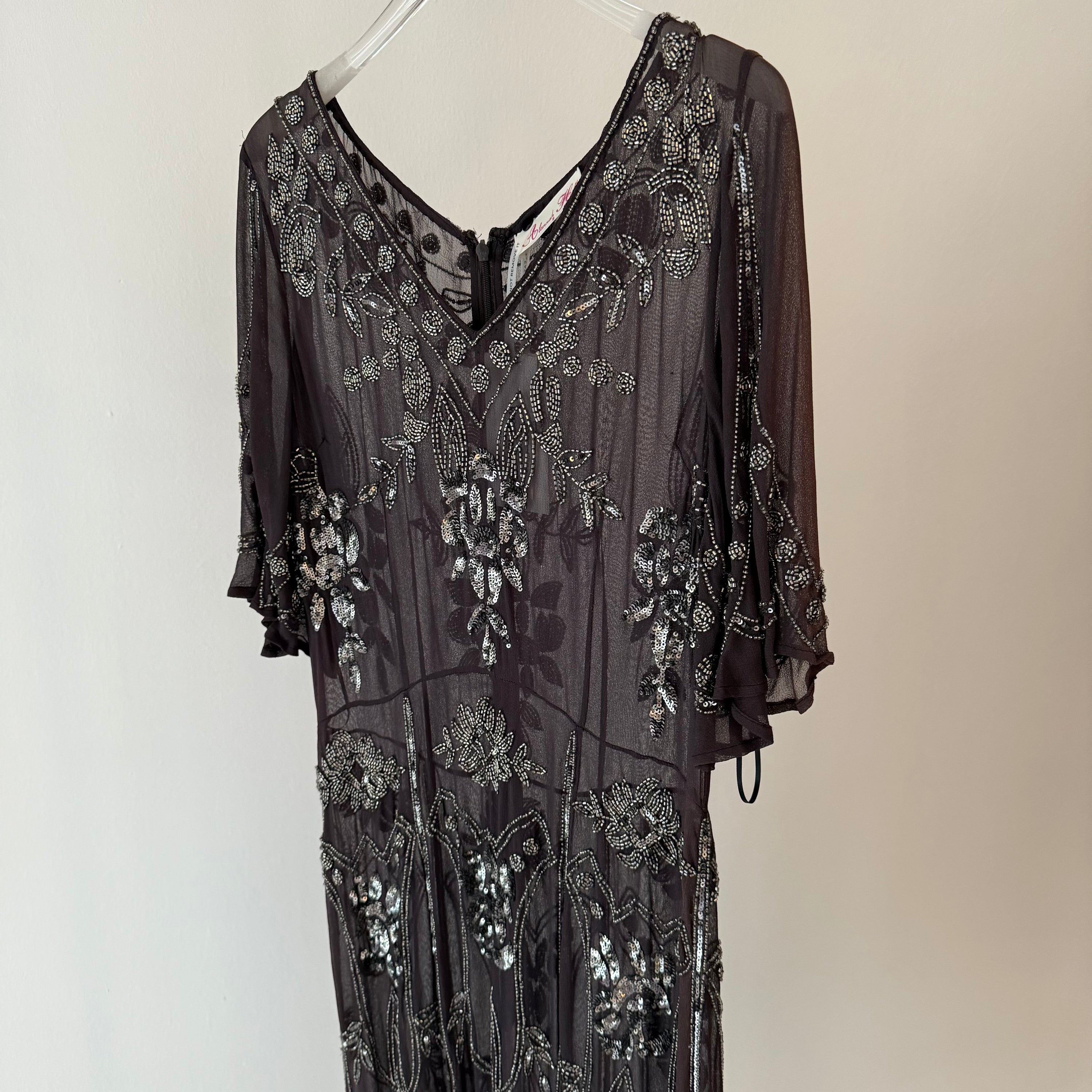 Vintage Alannah Hill Beaded Sheer Midi Evening Dress