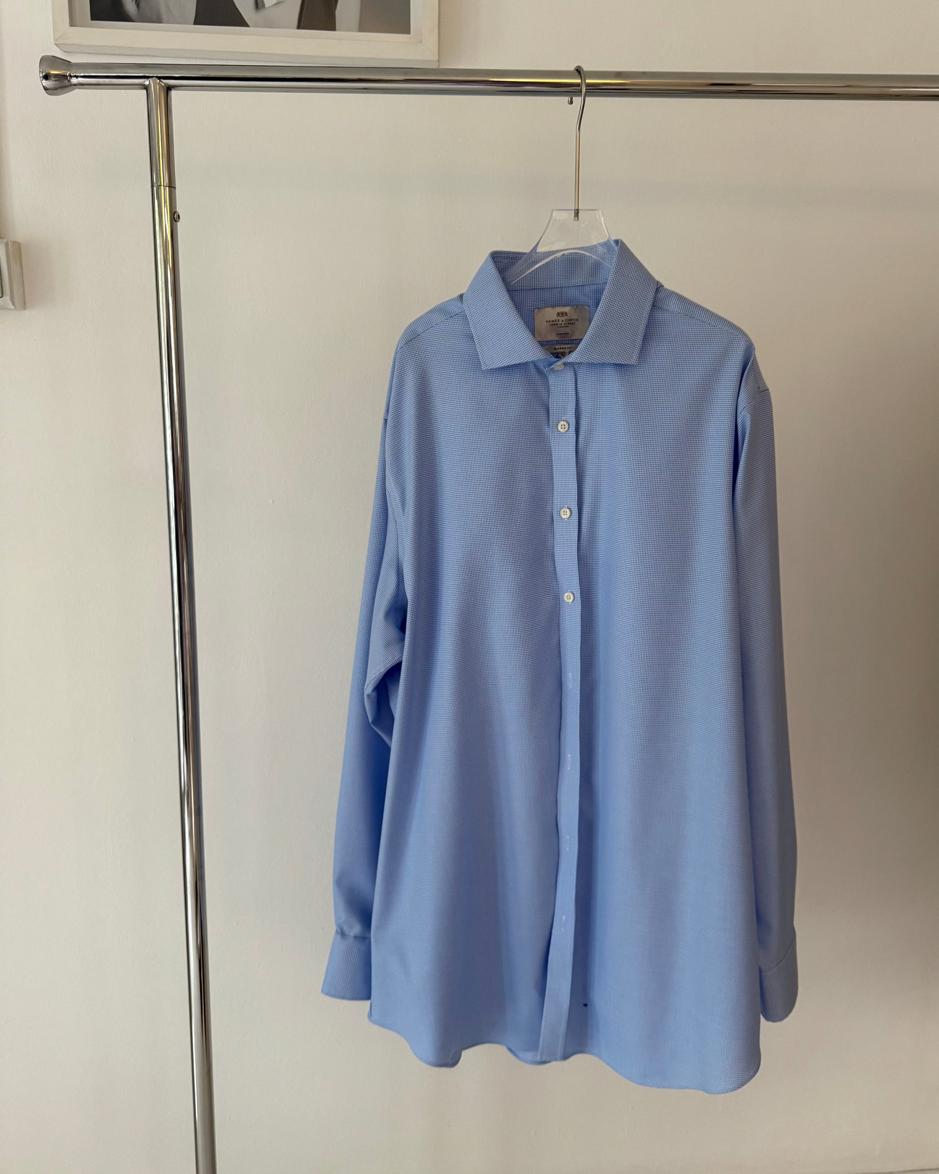 Vintage Light Blue Hawes & Curtis Checkered Shirt