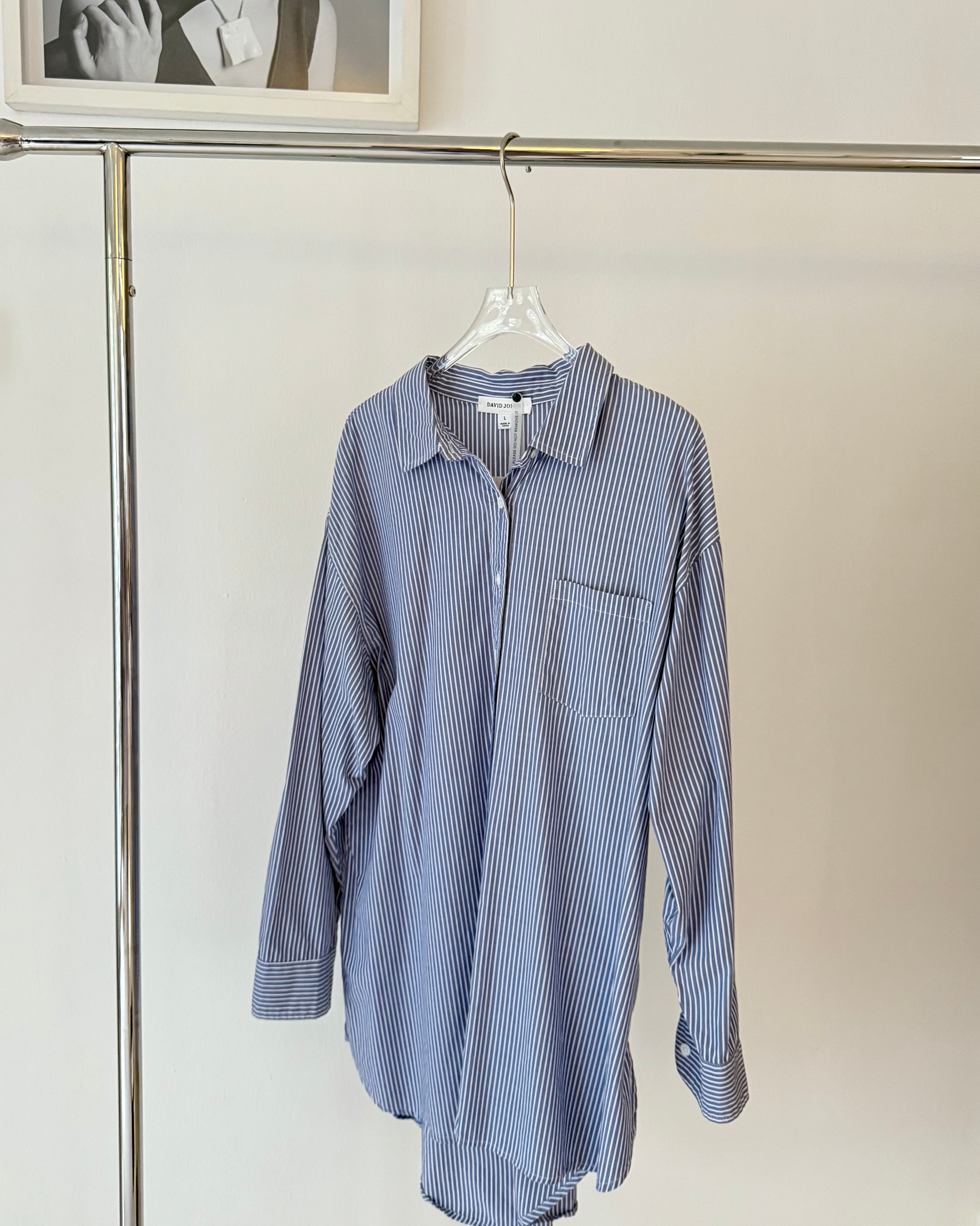 Vintage David Jones Long Sleeve Blue Shirt