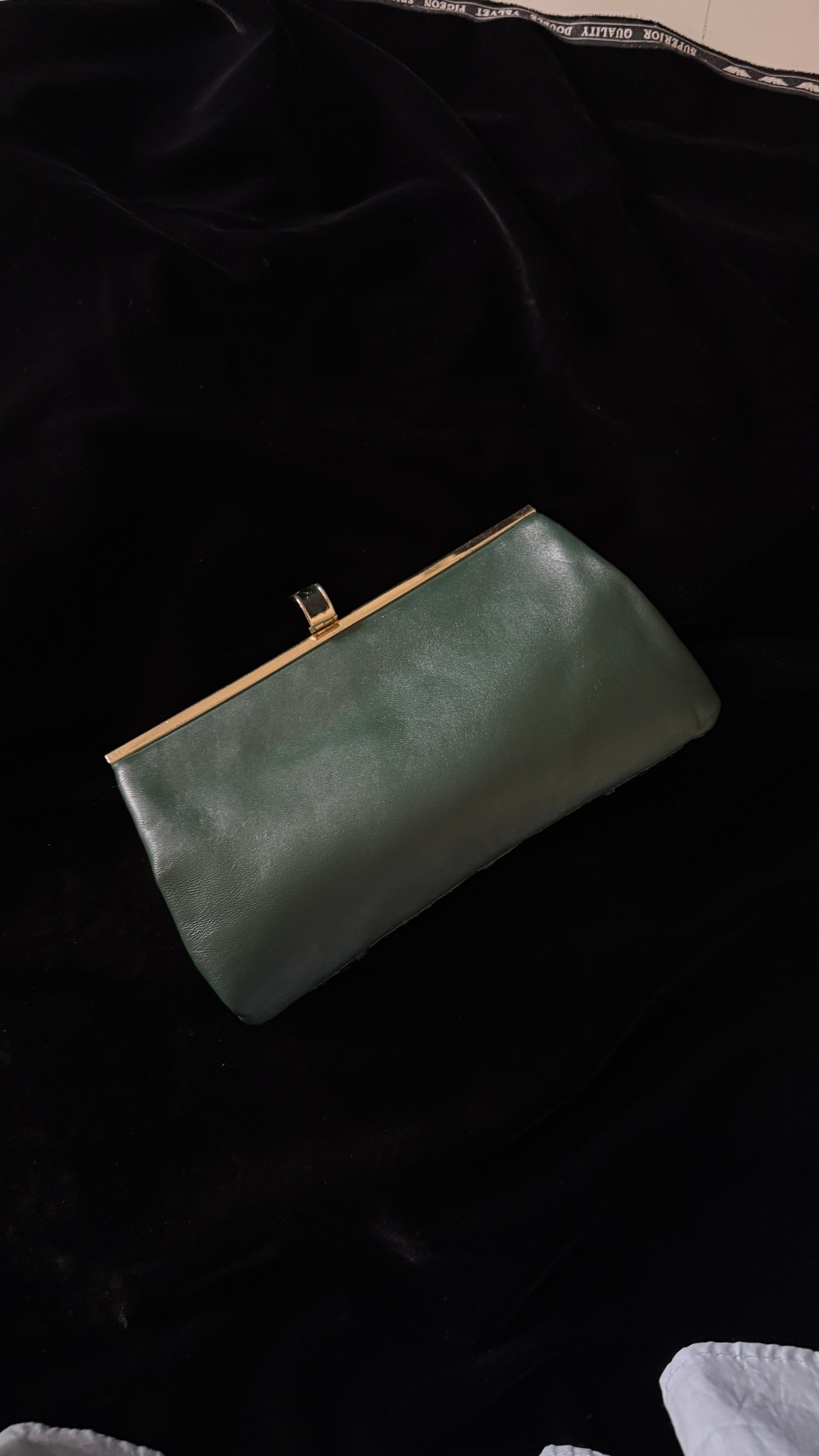 Vintage Jane Shilton Dark Green Exotic Purse