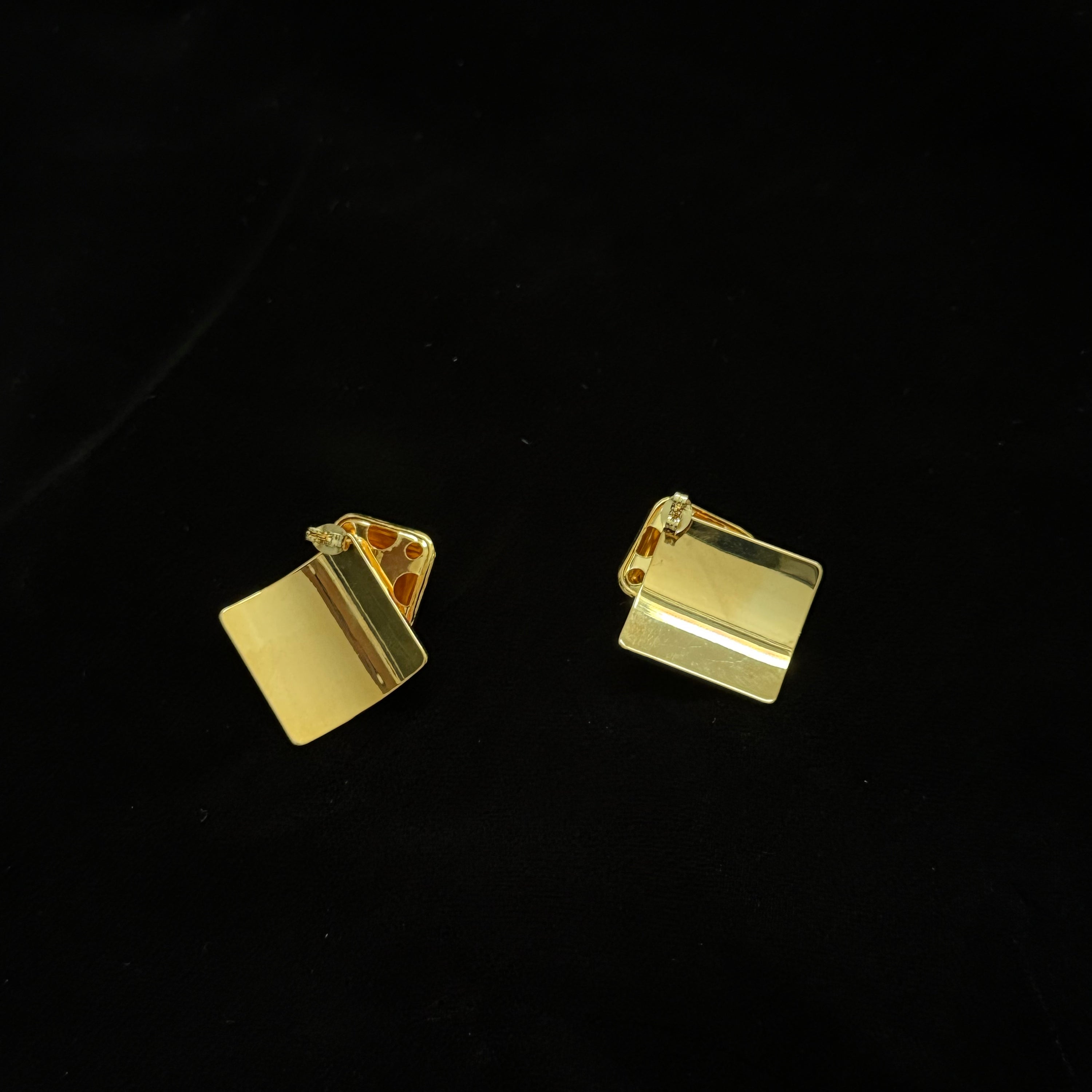 Gold-toned Square Dual Wear Layered Earrings