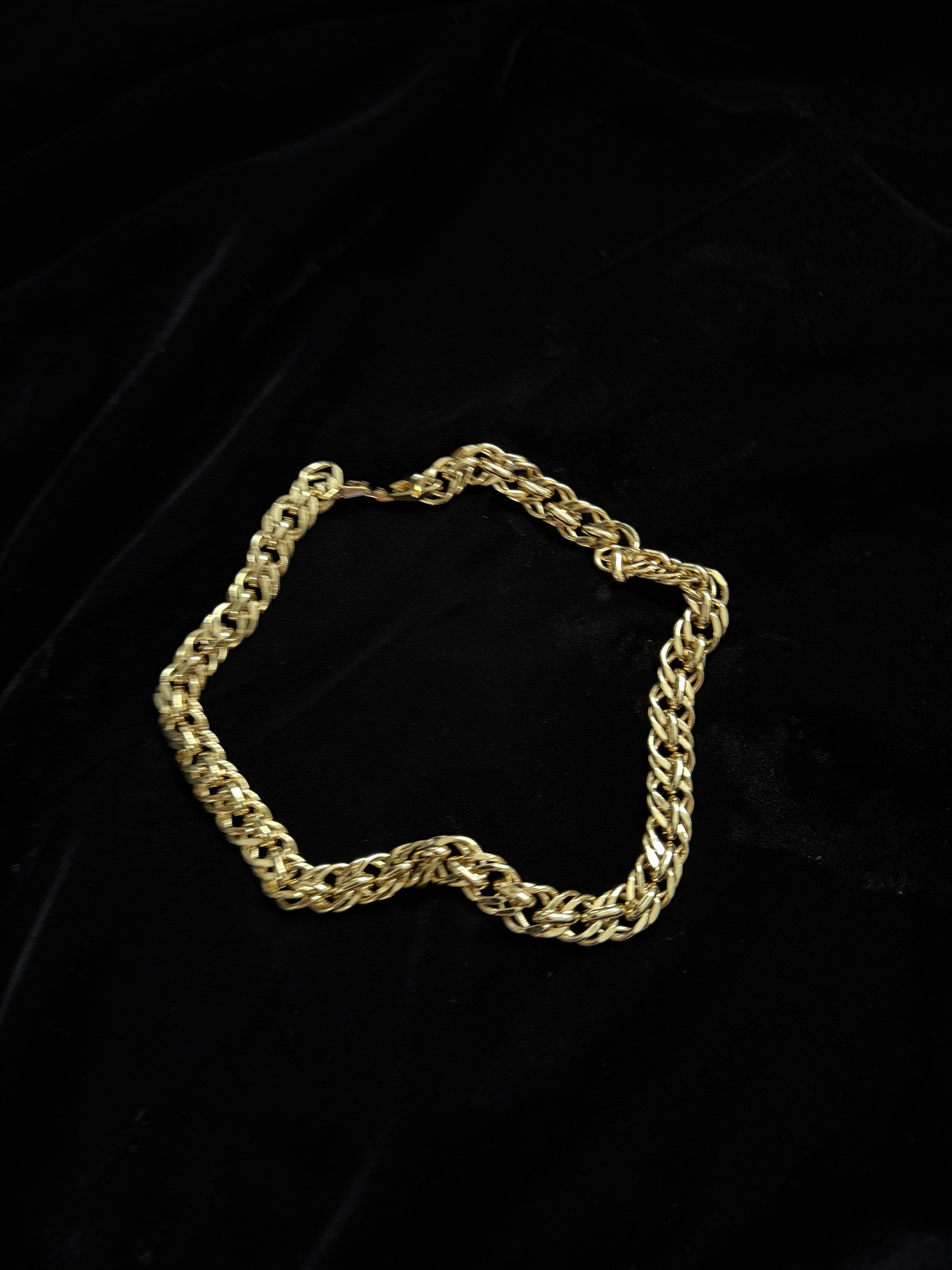 Vintage 80s Warm Gold-toned Chunky Link Chain Necklace