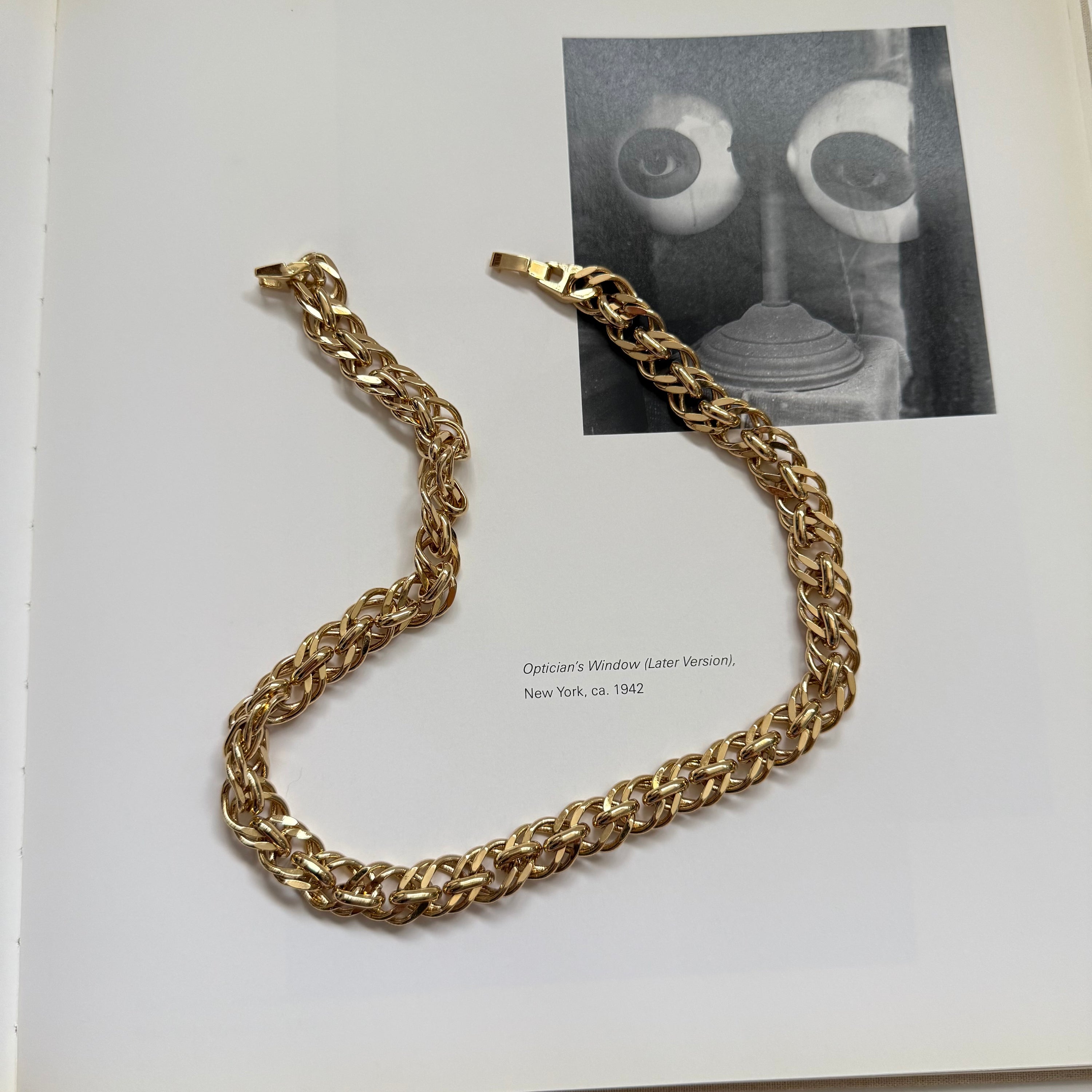 Vintage 80s Warm Gold-toned Chunky Link Chain Necklace