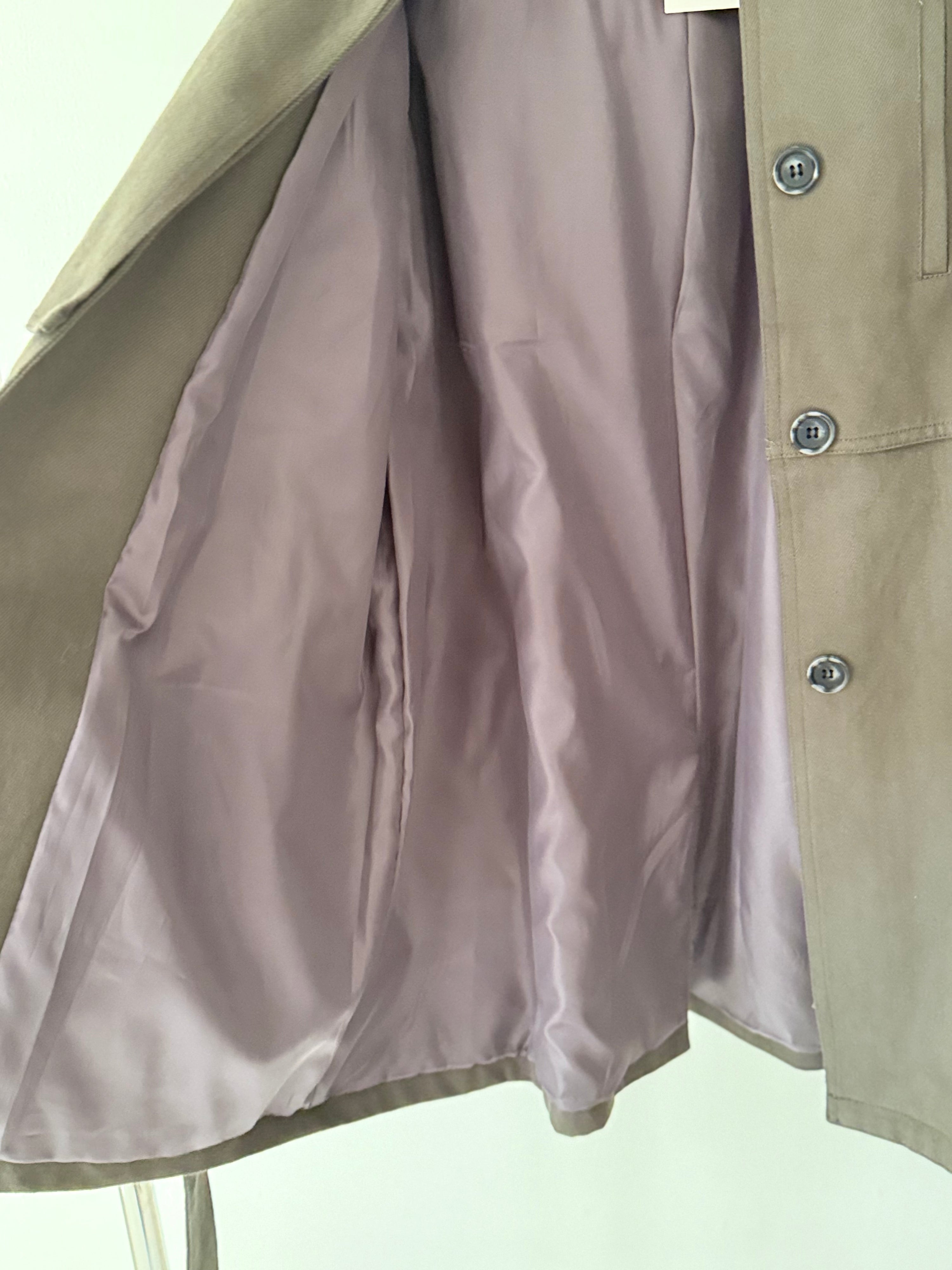 Manshu Taupe Utilitarian Trench Coat