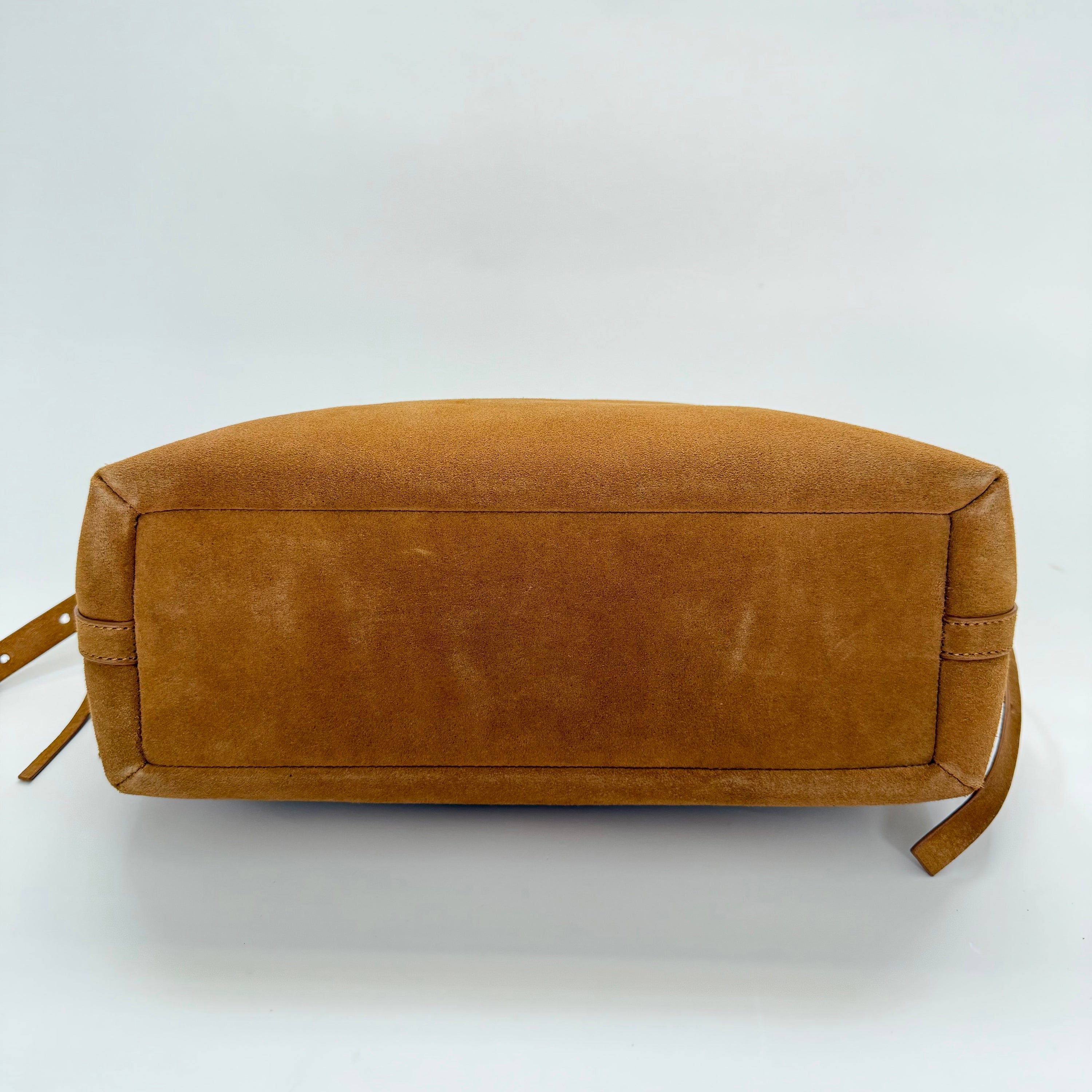 Dune Caramel Suede Shoulder Bag with Marbled Bead
