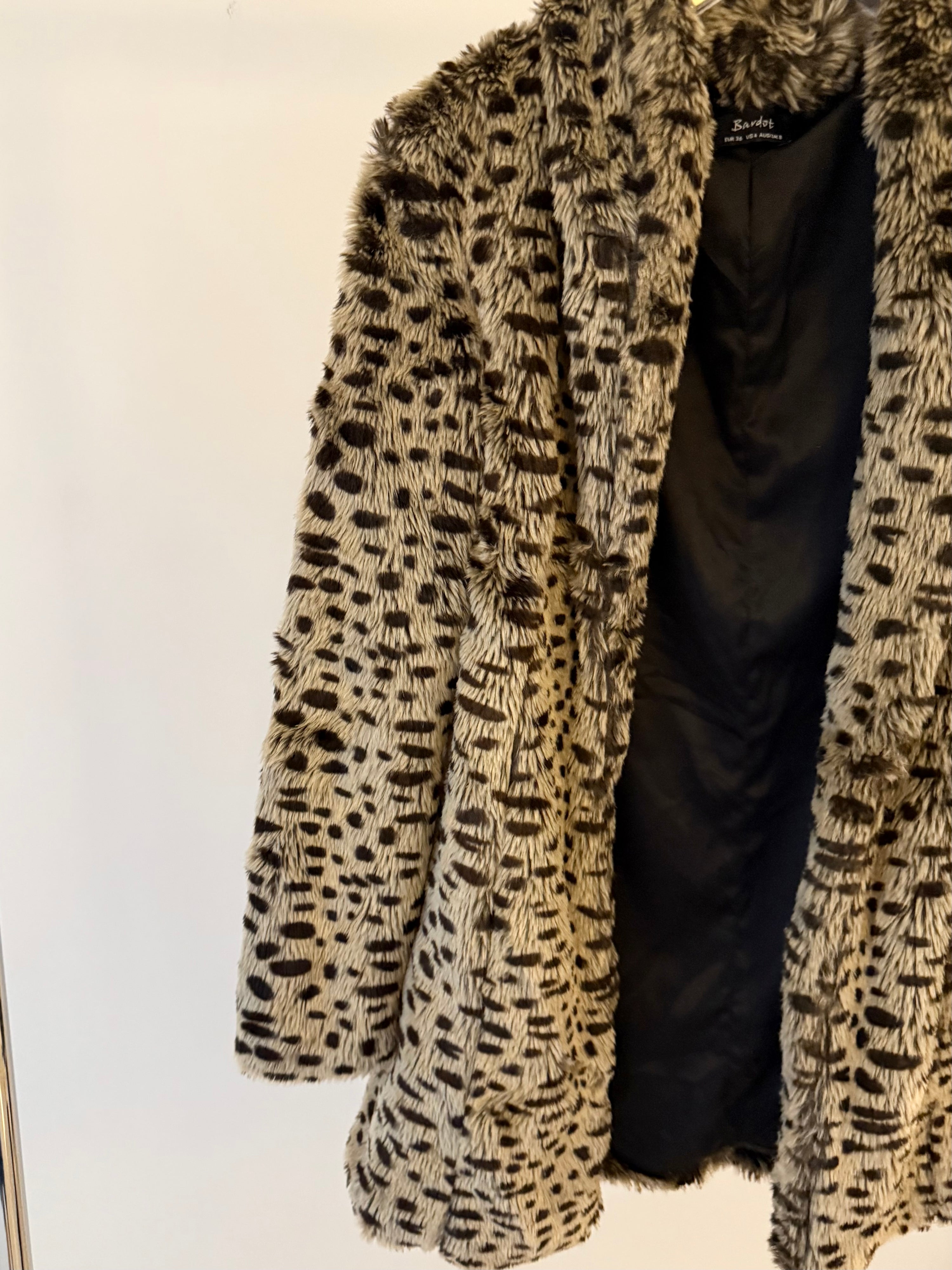 BARDOT Faux Fur Coat in Leopard