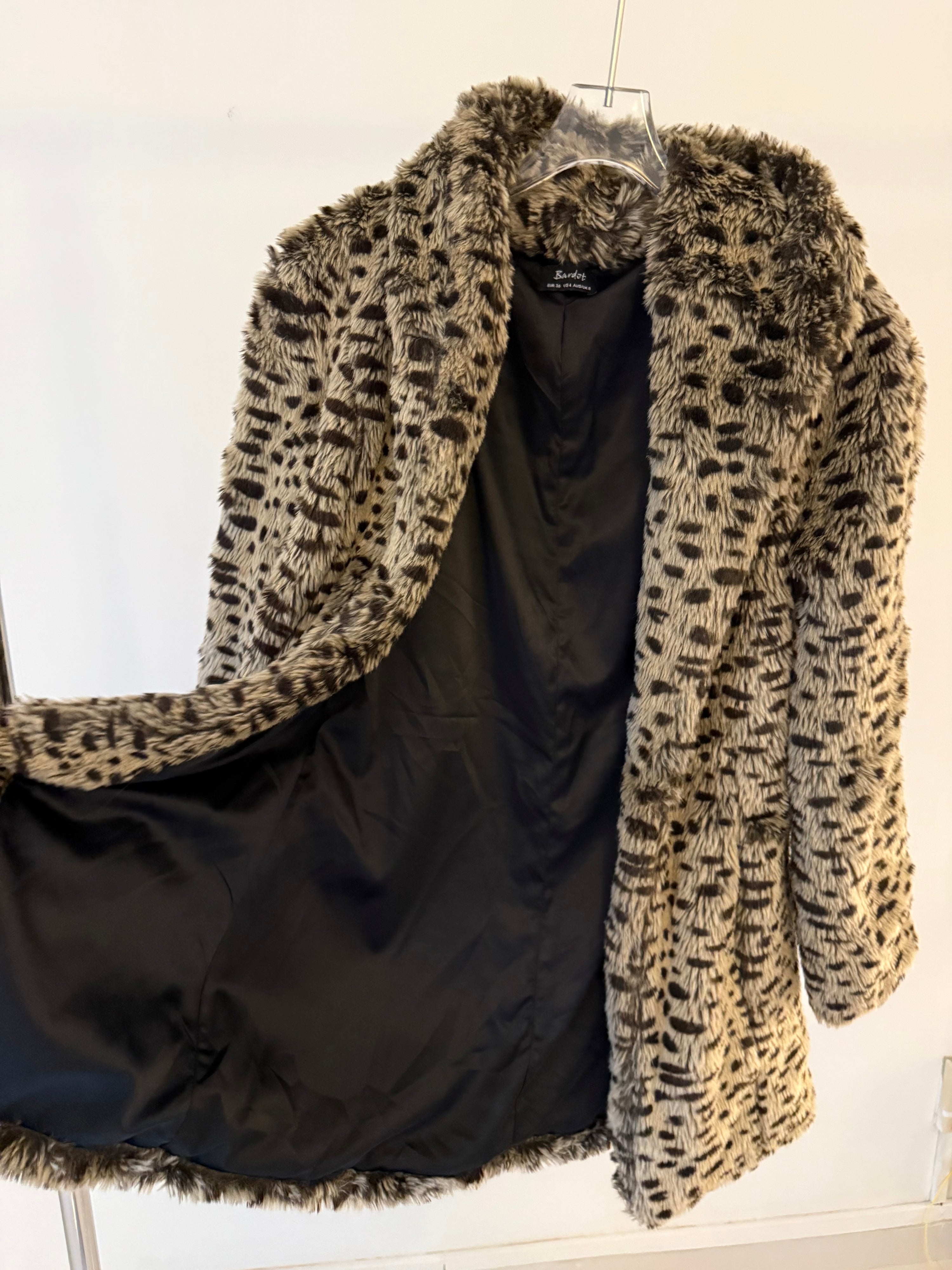 BARDOT Faux Fur Coat in Leopard