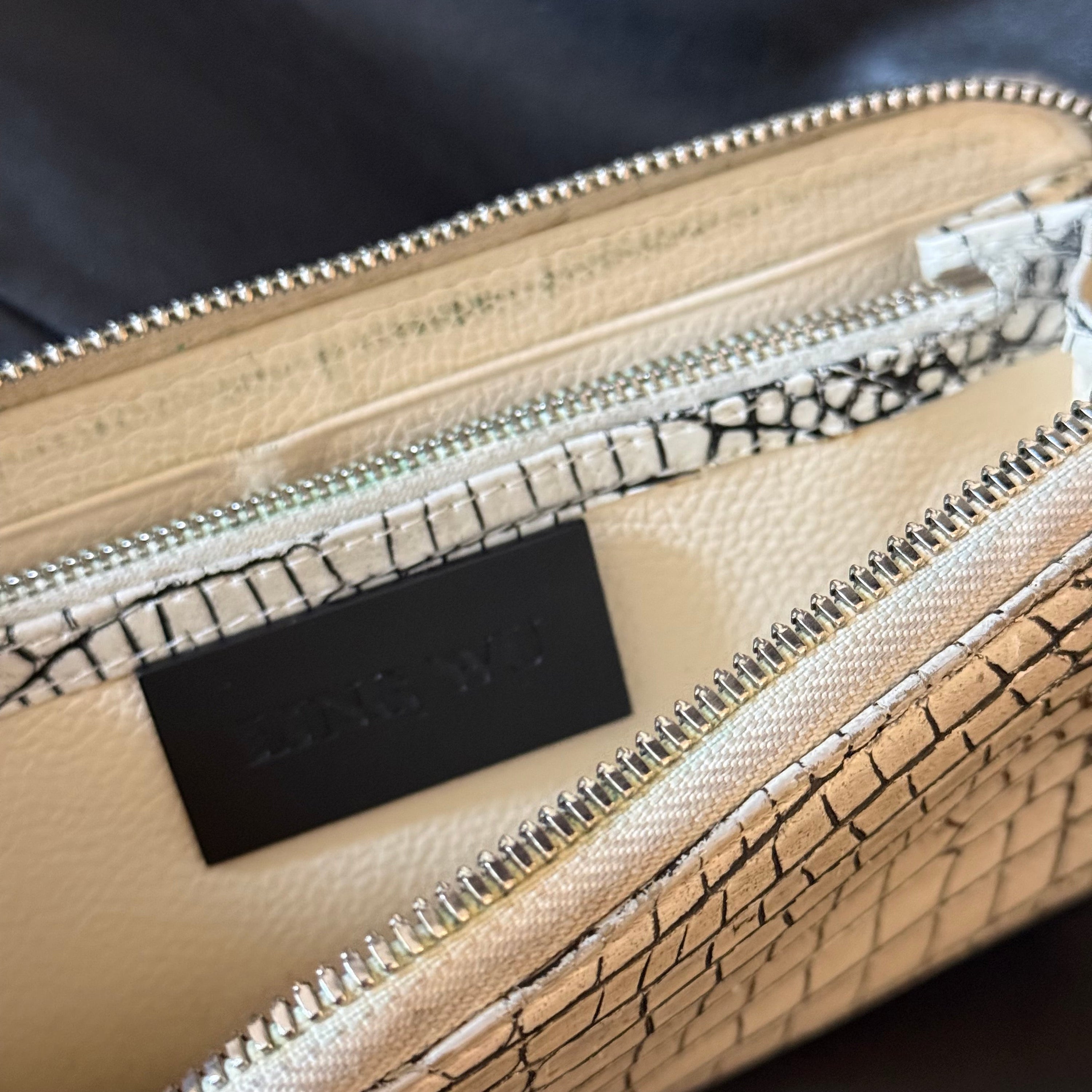 LING WU Crocodile Leather Long Wallet