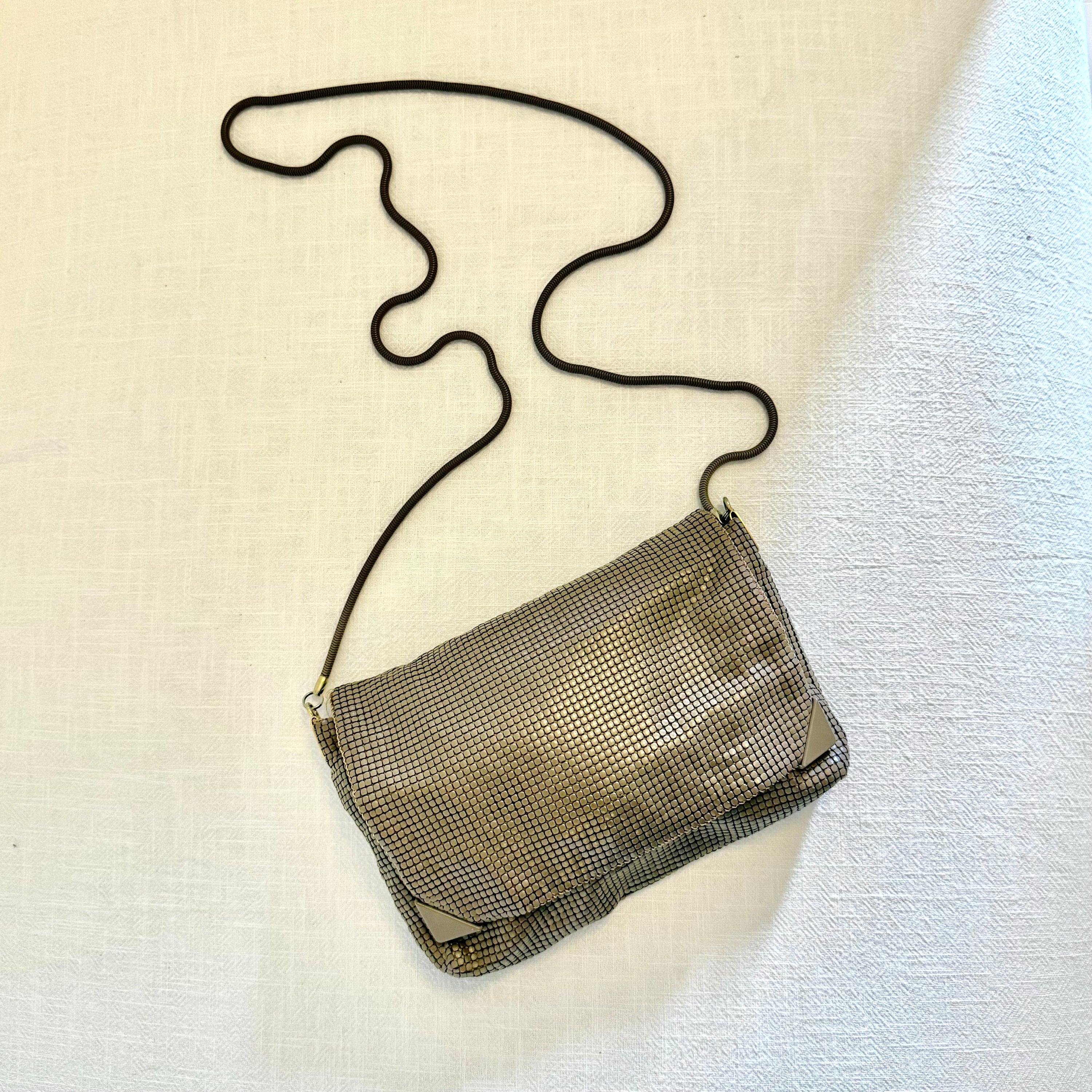 Vintage 1980s GLOMESH Tawny  Crossbody Slinky Bag