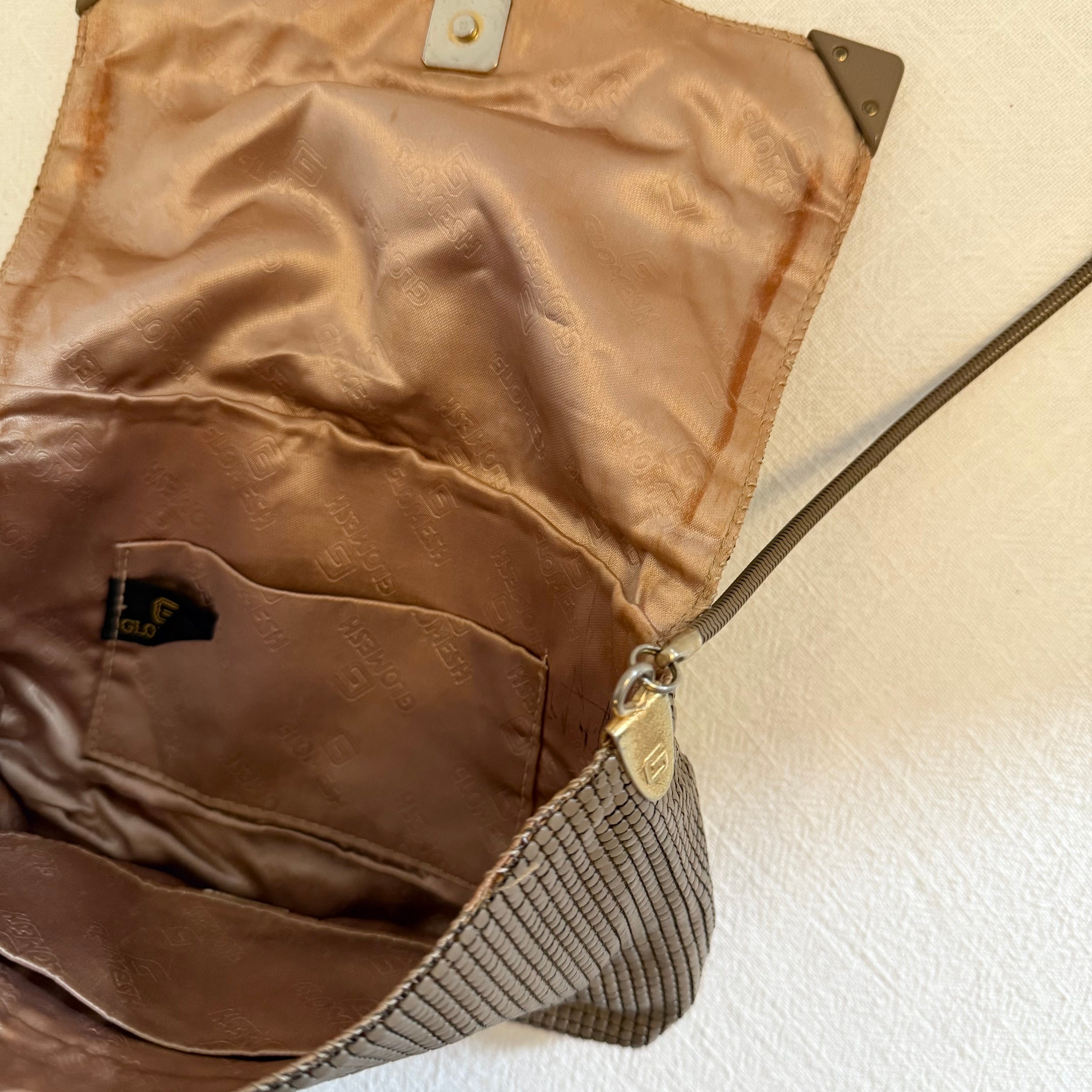 Vintage 1980s GLOMESH Tawny  Crossbody Slinky Bag