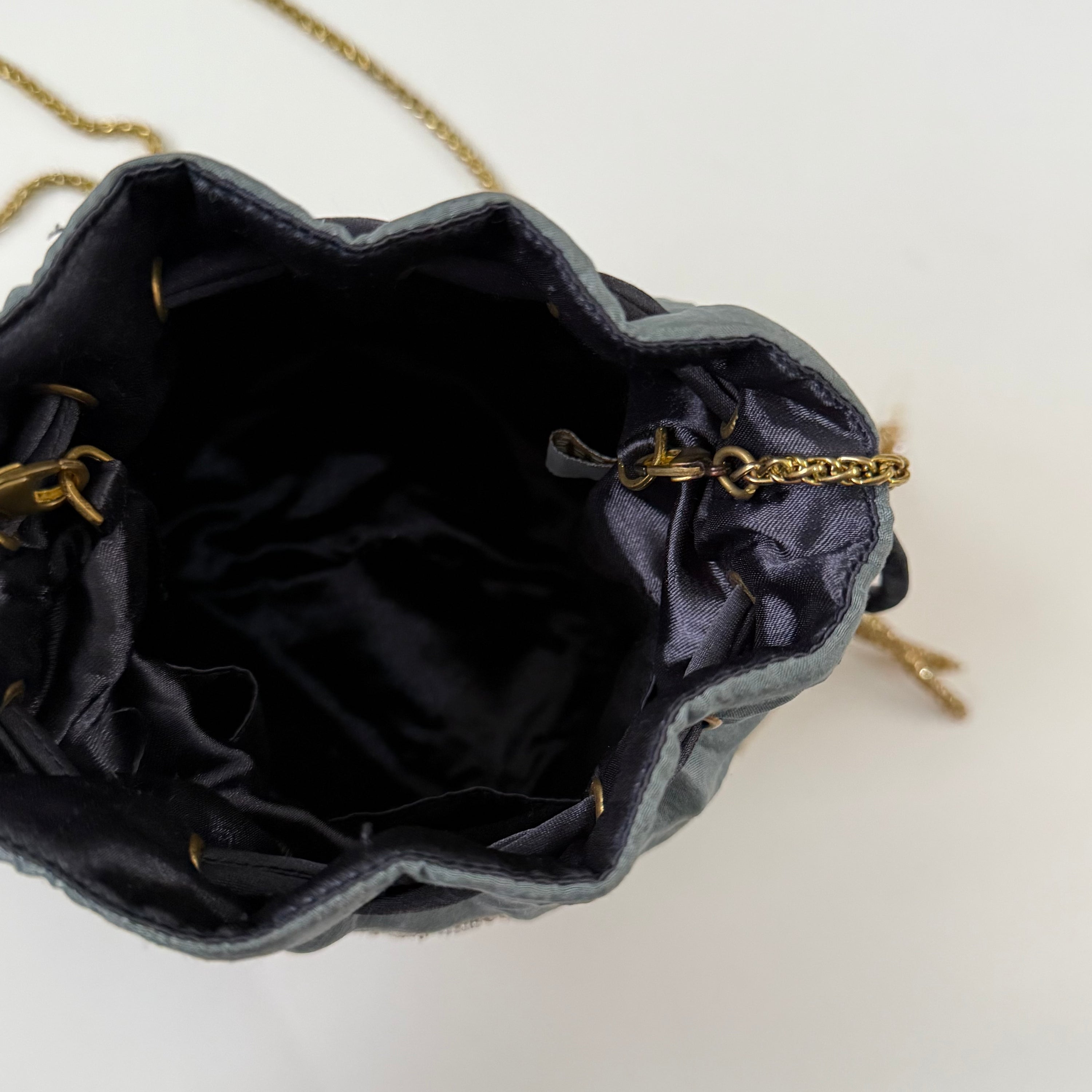 LOVETOBAG Handbeaded Silk Potli Bag in Blue