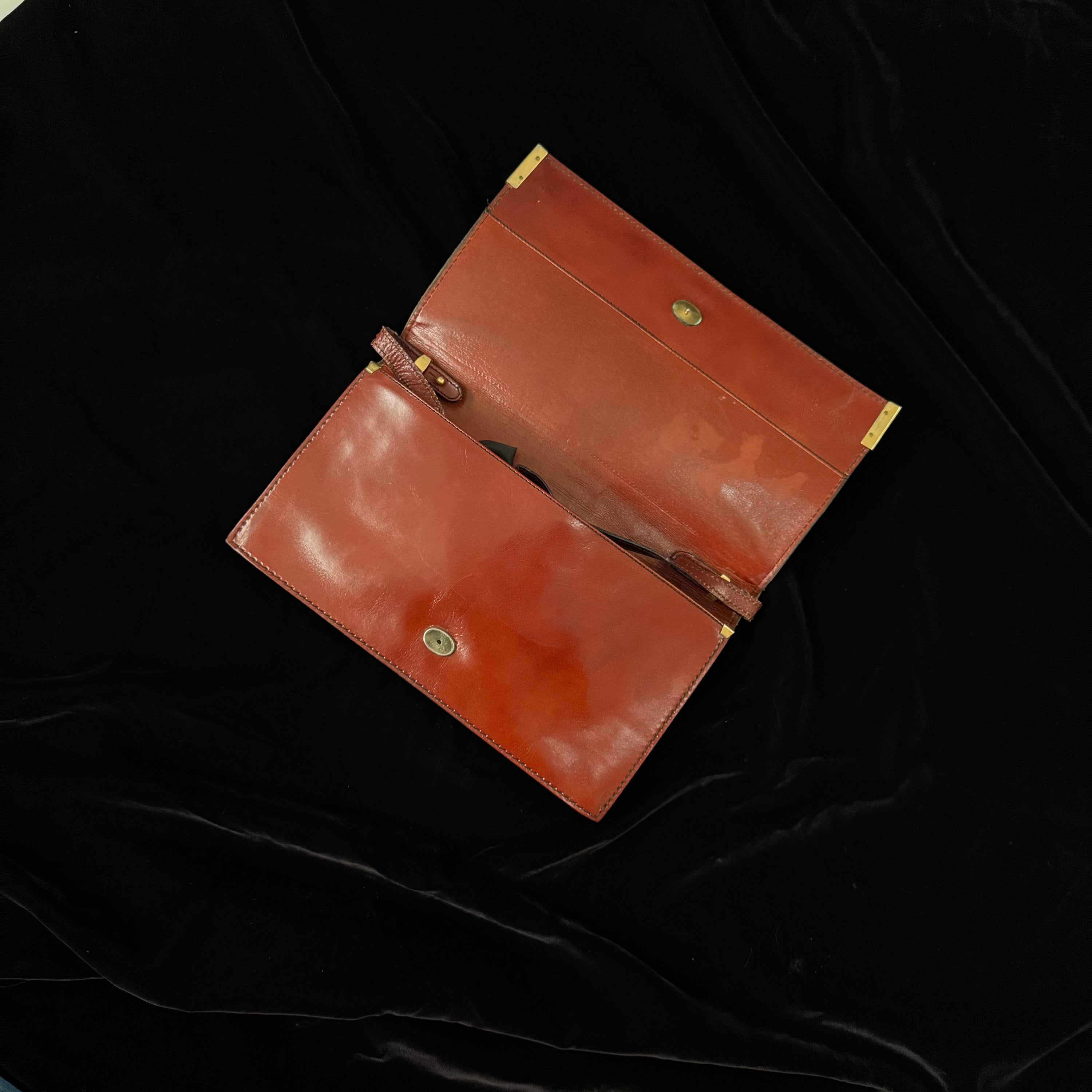 Vintage Long Wine Purse Shoulder Bag Made in Italy