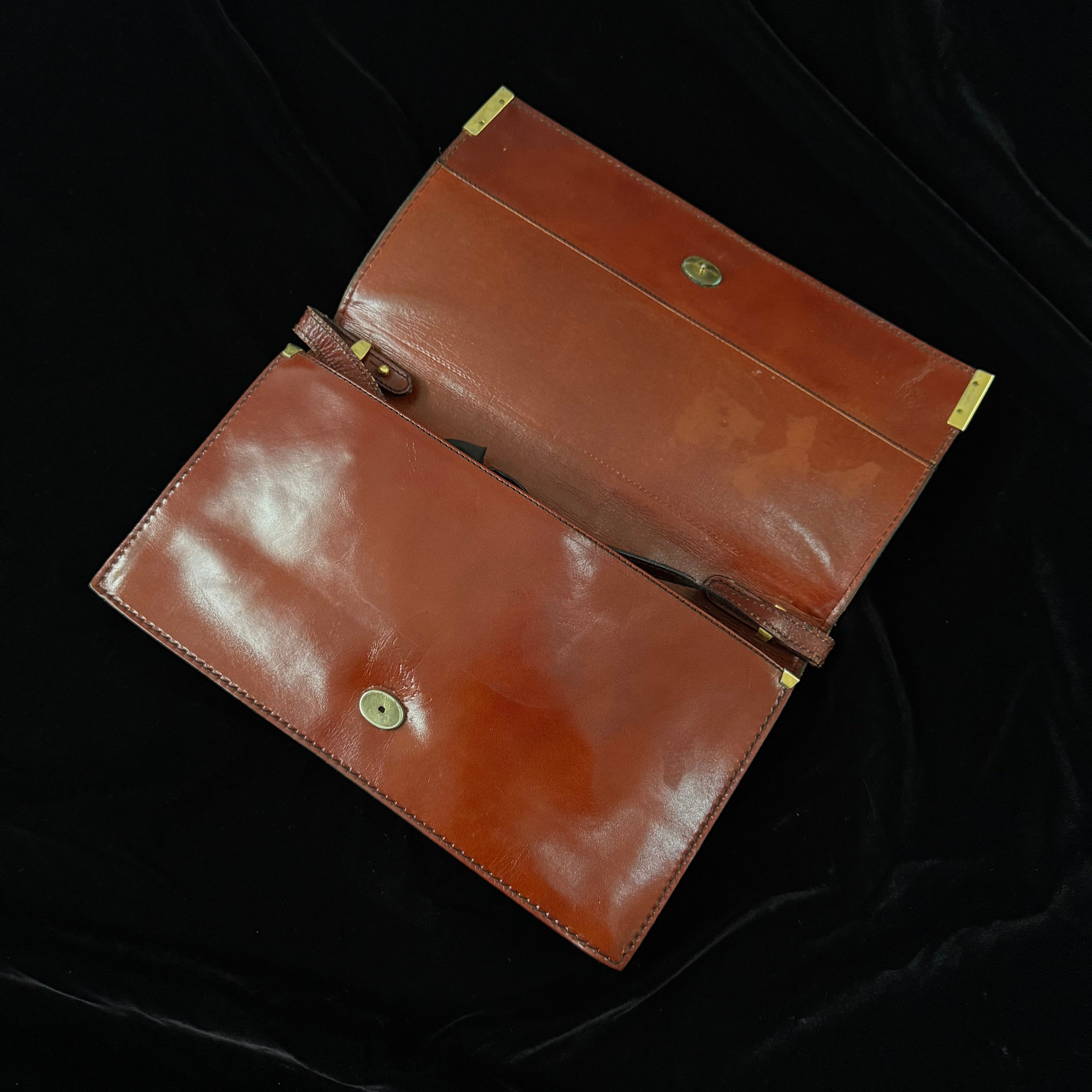 Vintage Long Wine Purse Shoulder Bag Made in Italy