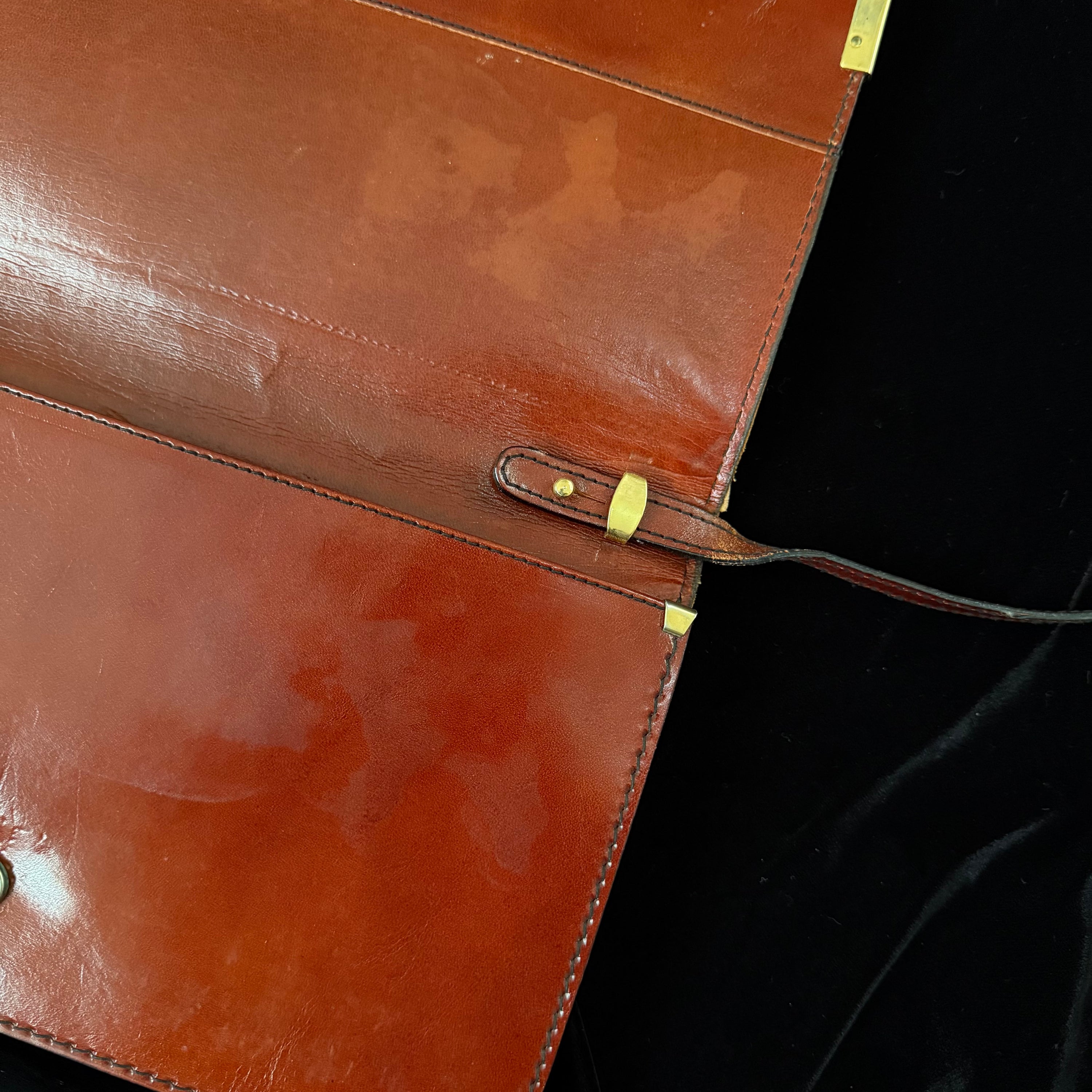 Vintage Long Wine Purse Shoulder Bag Made in Italy