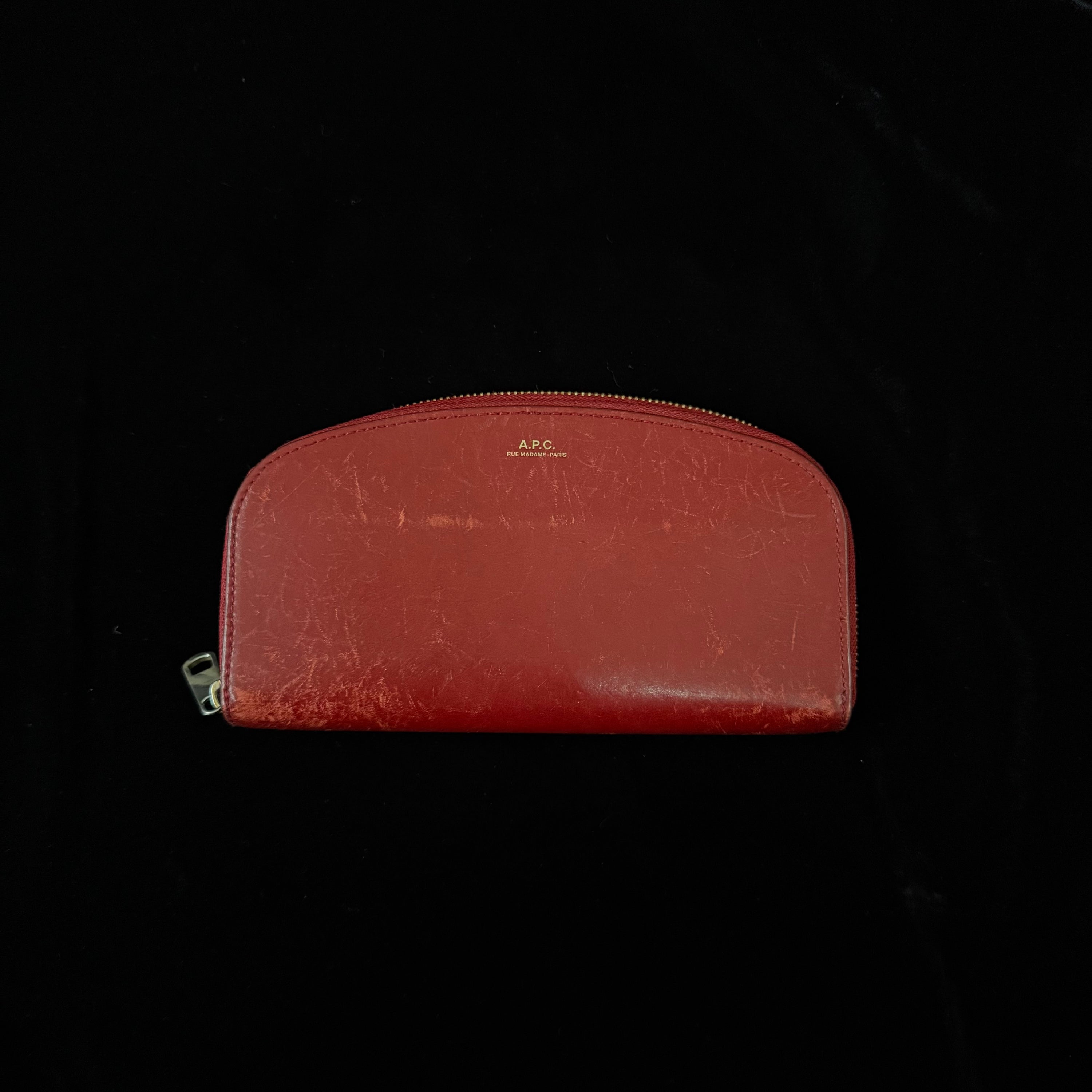 A.P.C Demi-lune Long Wallet Wine