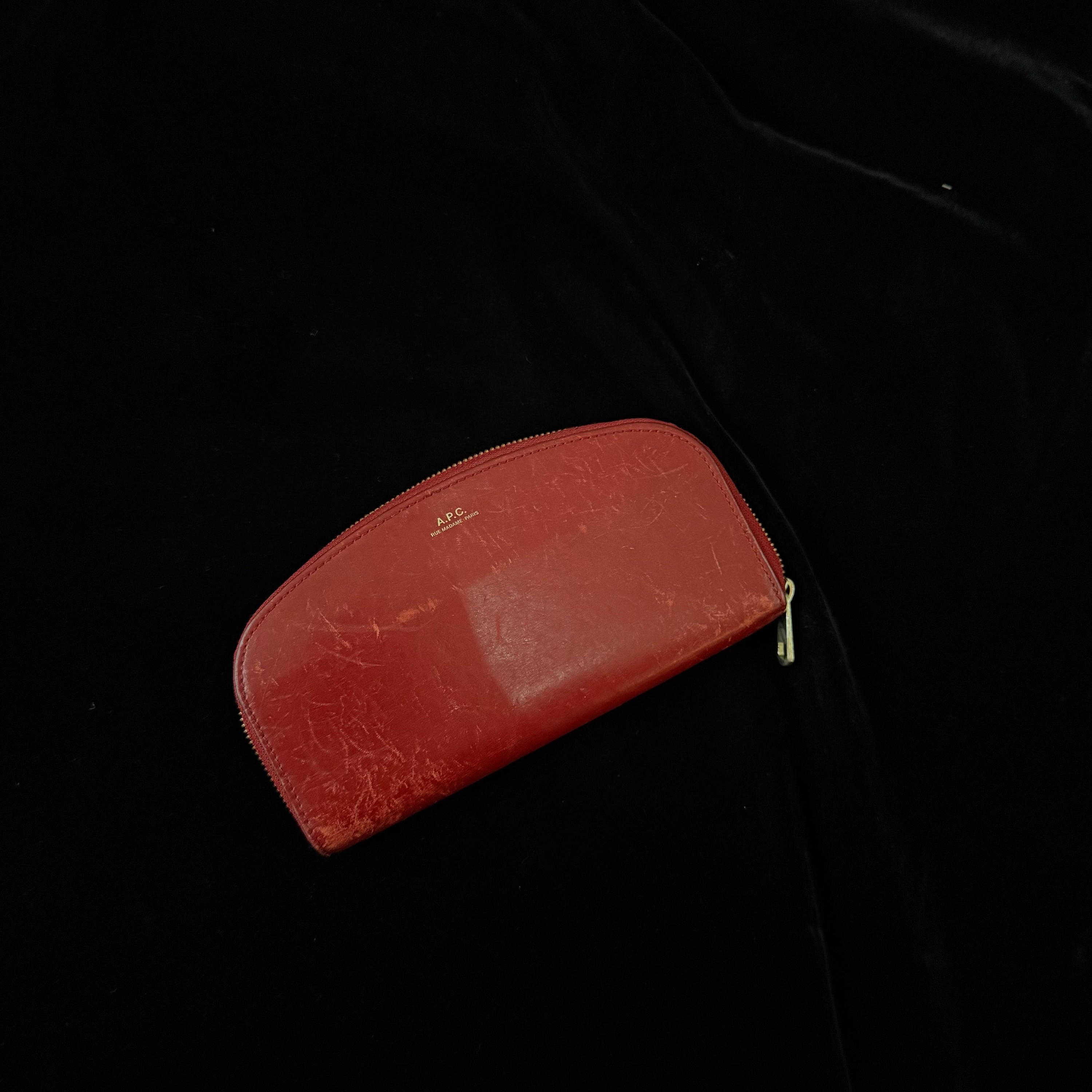 A.P.C Demi-lune Long Wallet Wine
