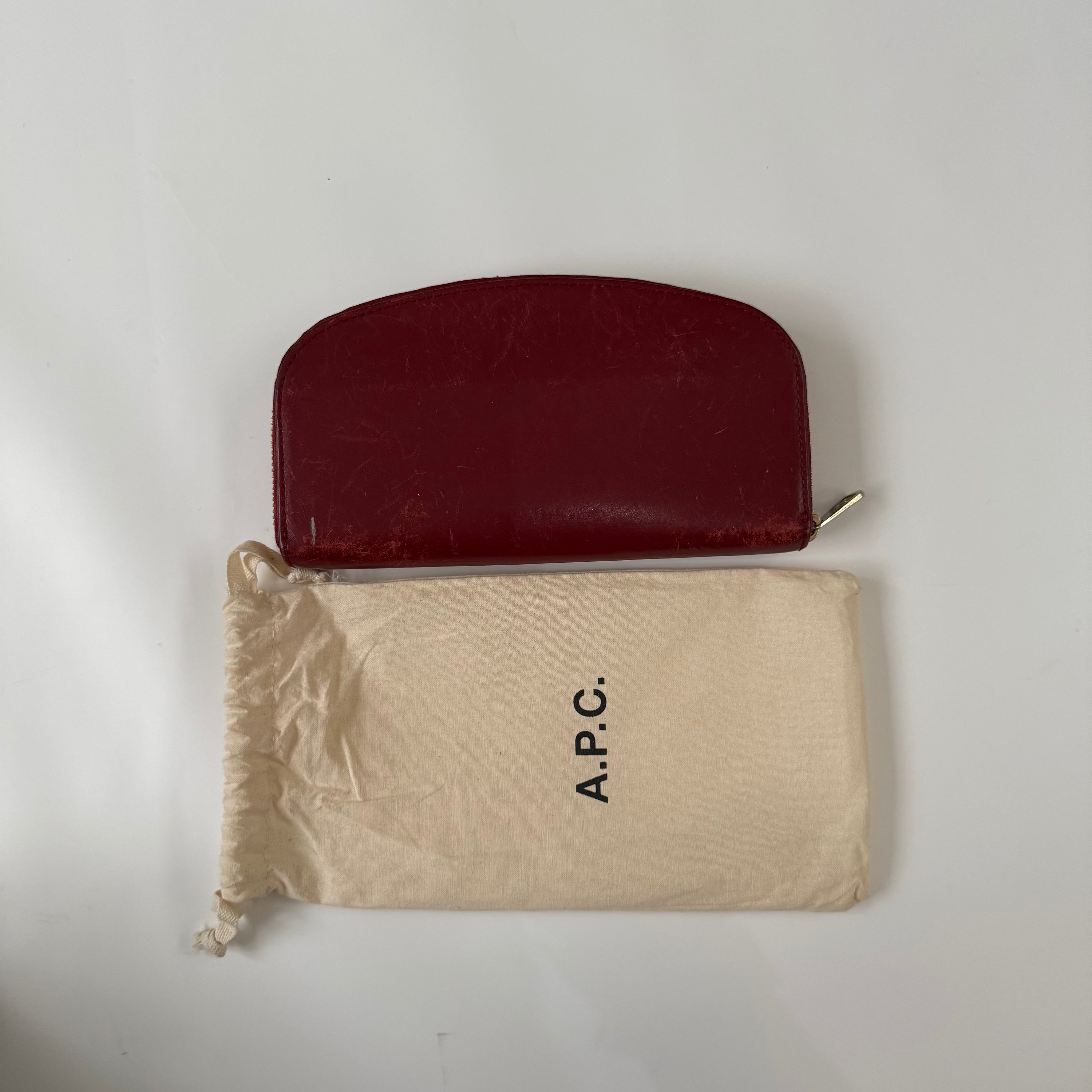 A.P.C Demi-lune Long Wallet Wine