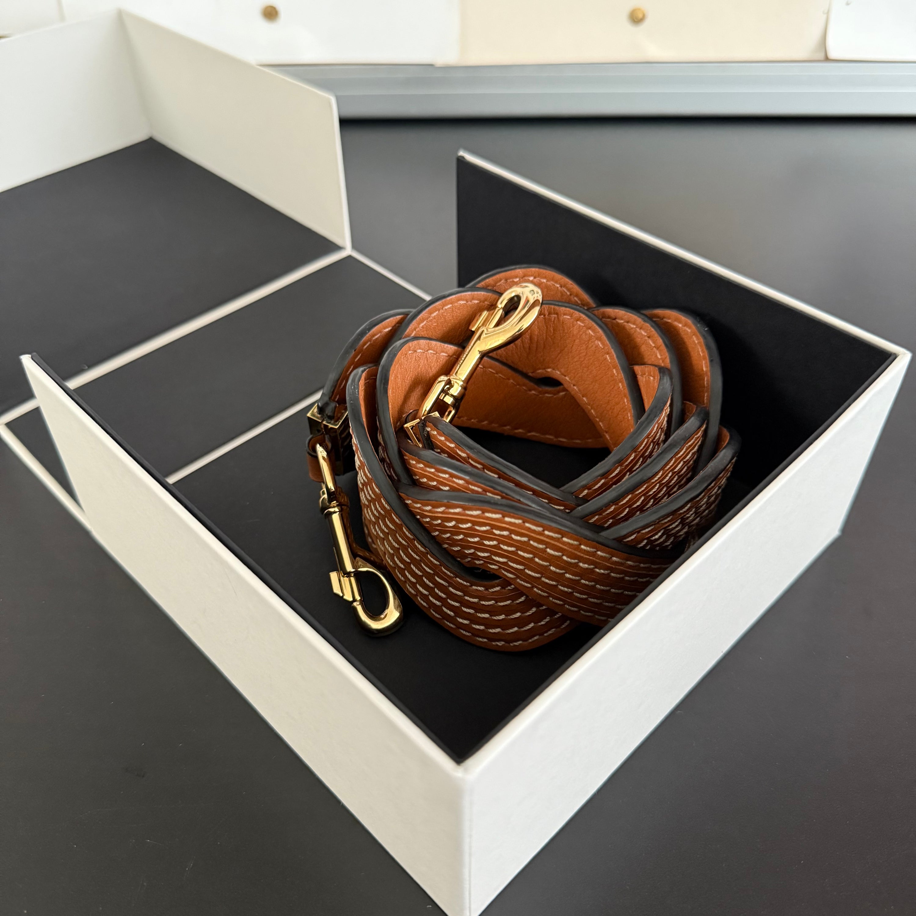 LOEWE Leather Wavy Braided Thick Bag Strap