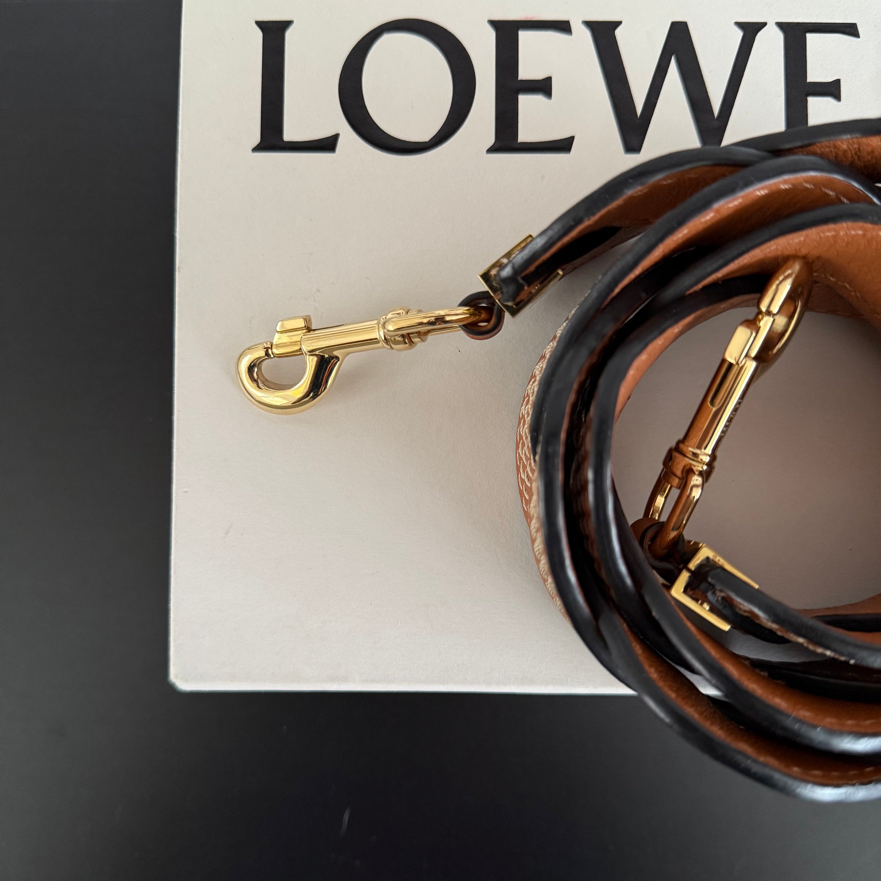 LOEWE Leather Wavy Braided Thick Bag Strap