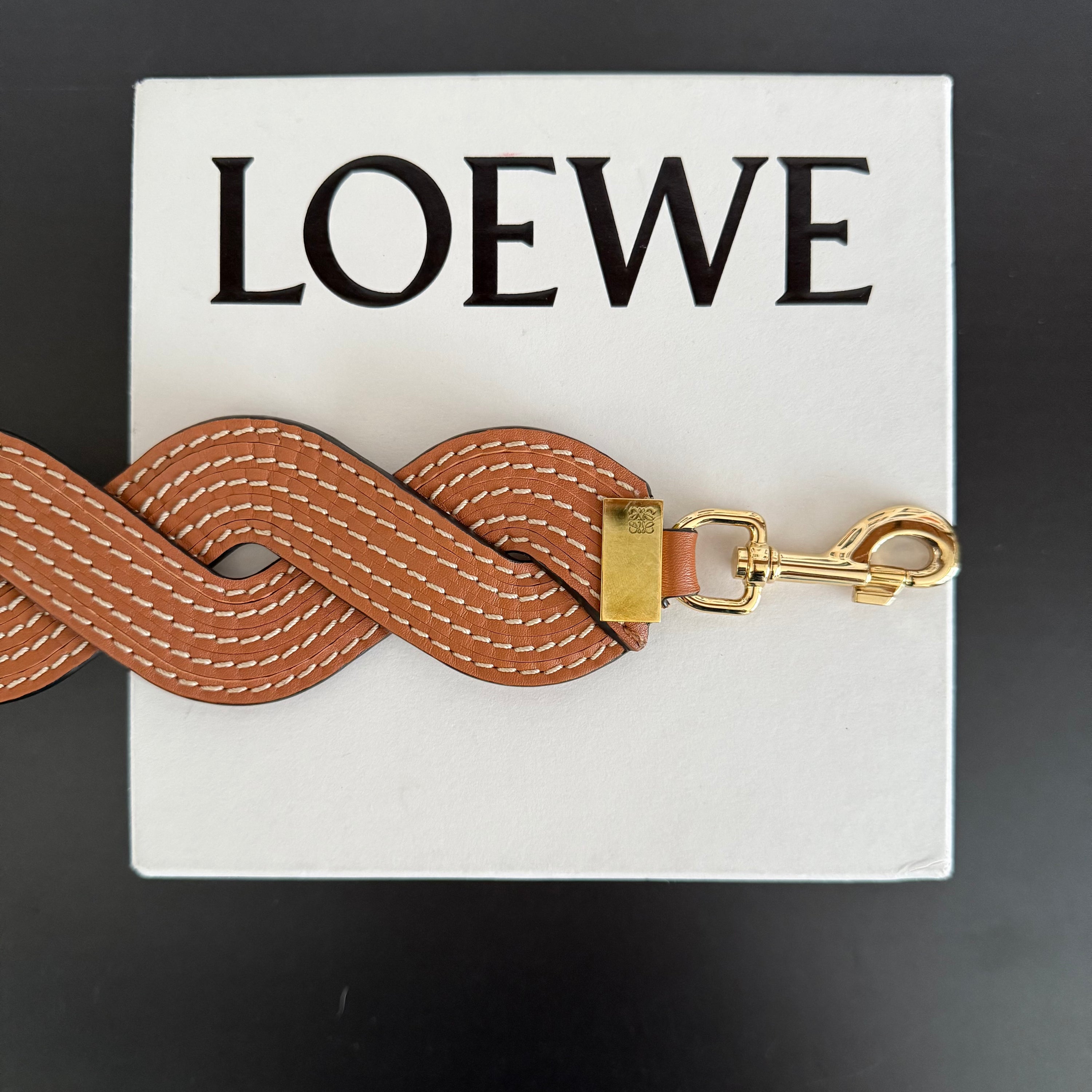 LOEWE Leather Wavy Braided Thick Bag Strap