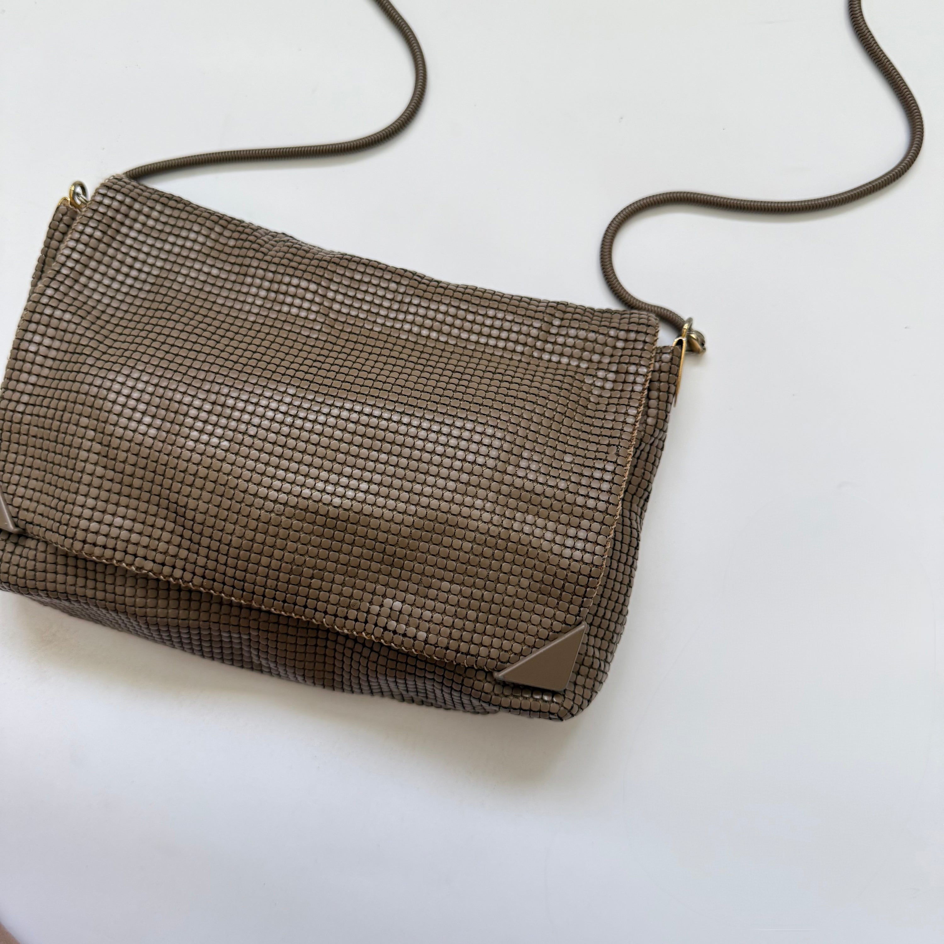 Vintage 1980s GLOMESH Tawny  Crossbody Slinky Bag