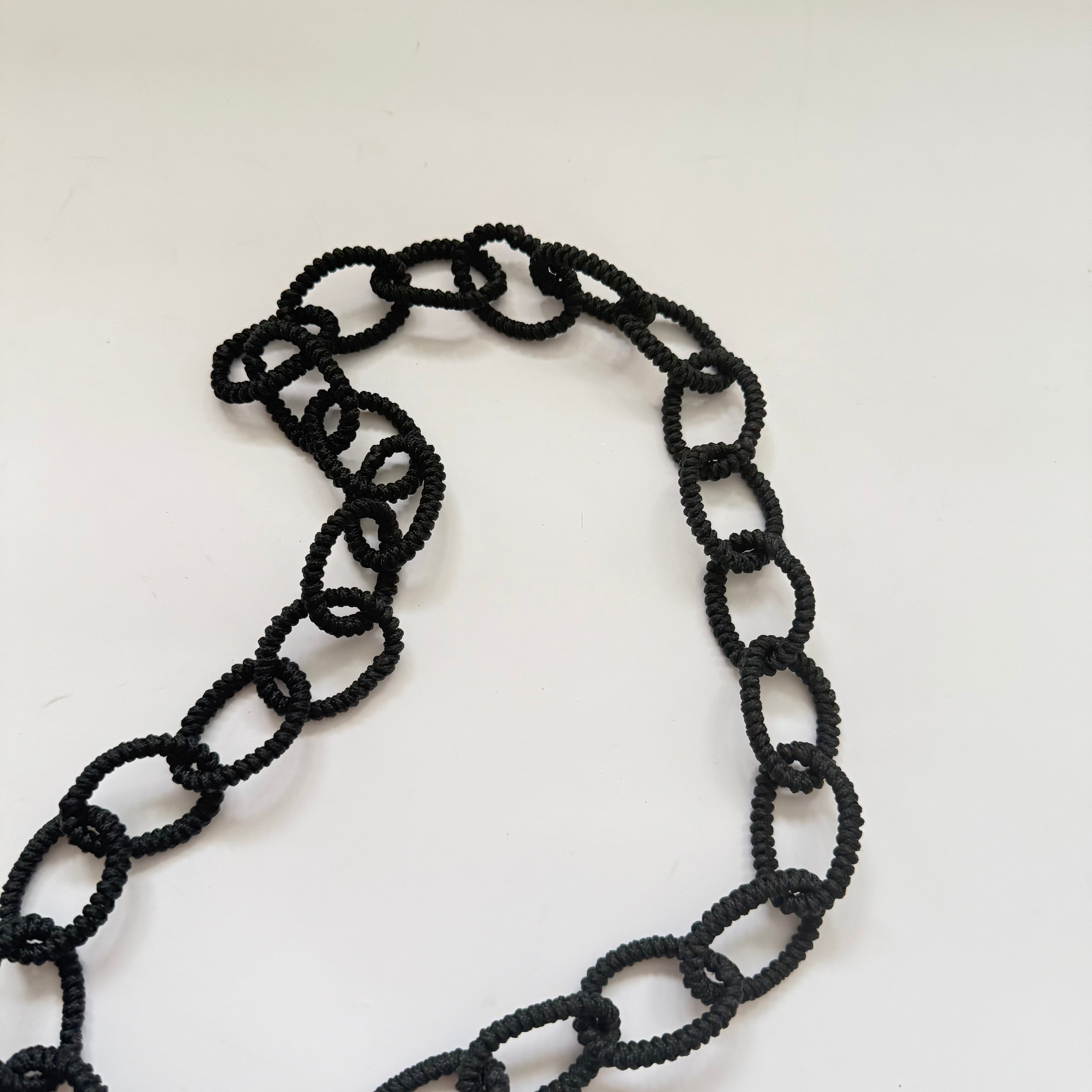 Vintage Long Horn Chain Necklace with Chinese Pendant Tassel