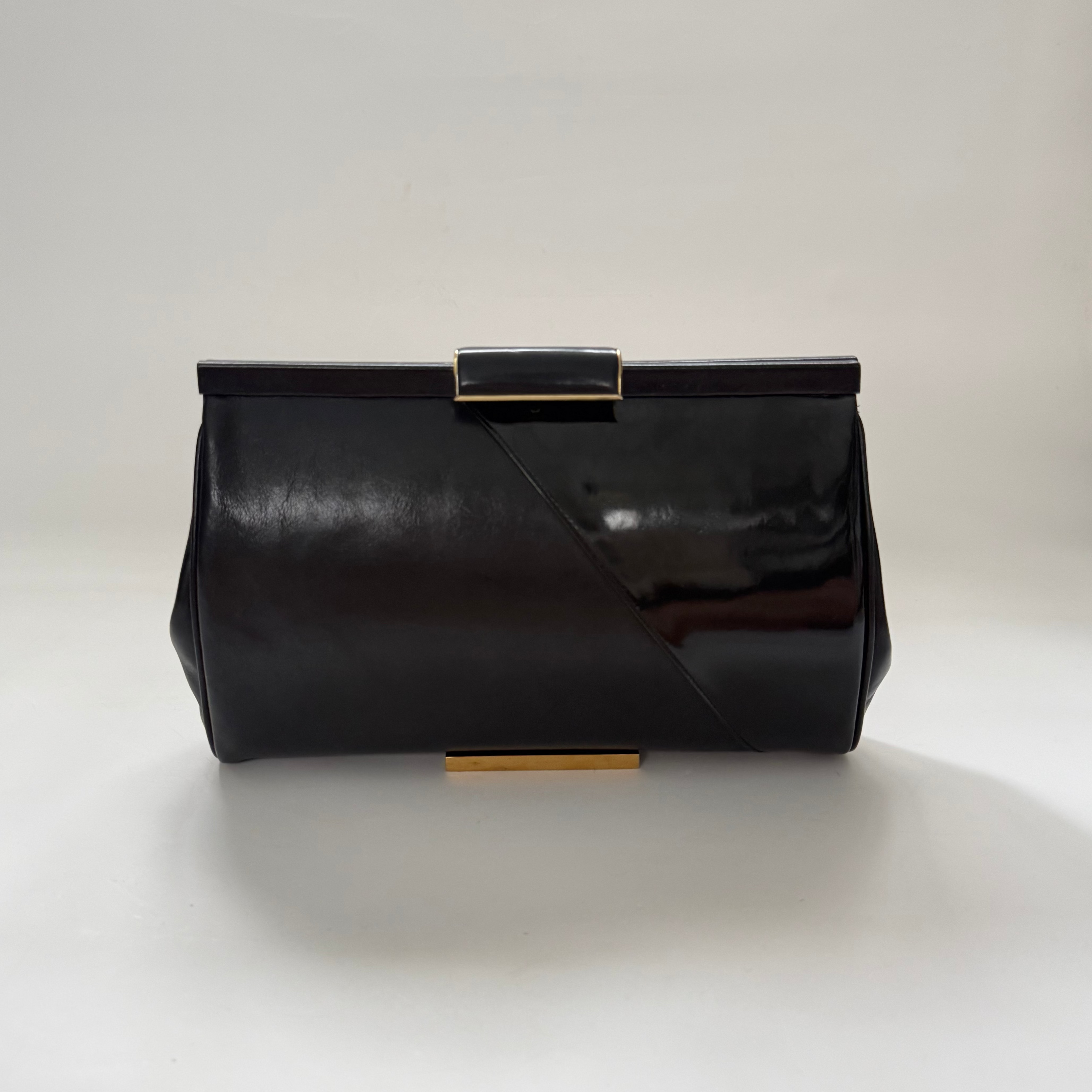 Vintage 80s Stevens Black Leather Purse